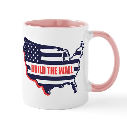 White/Pink Inside - Build The Wall Mugs