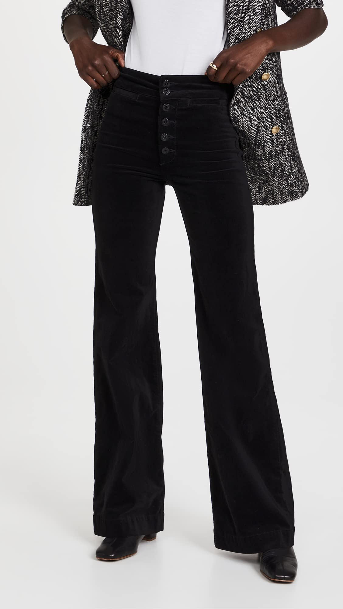 Women's Brighton Velvet Wide Leg Pants - Soft Stretchy High Waist Lounge Pants for Casual Wear, Work from Home & Yoga