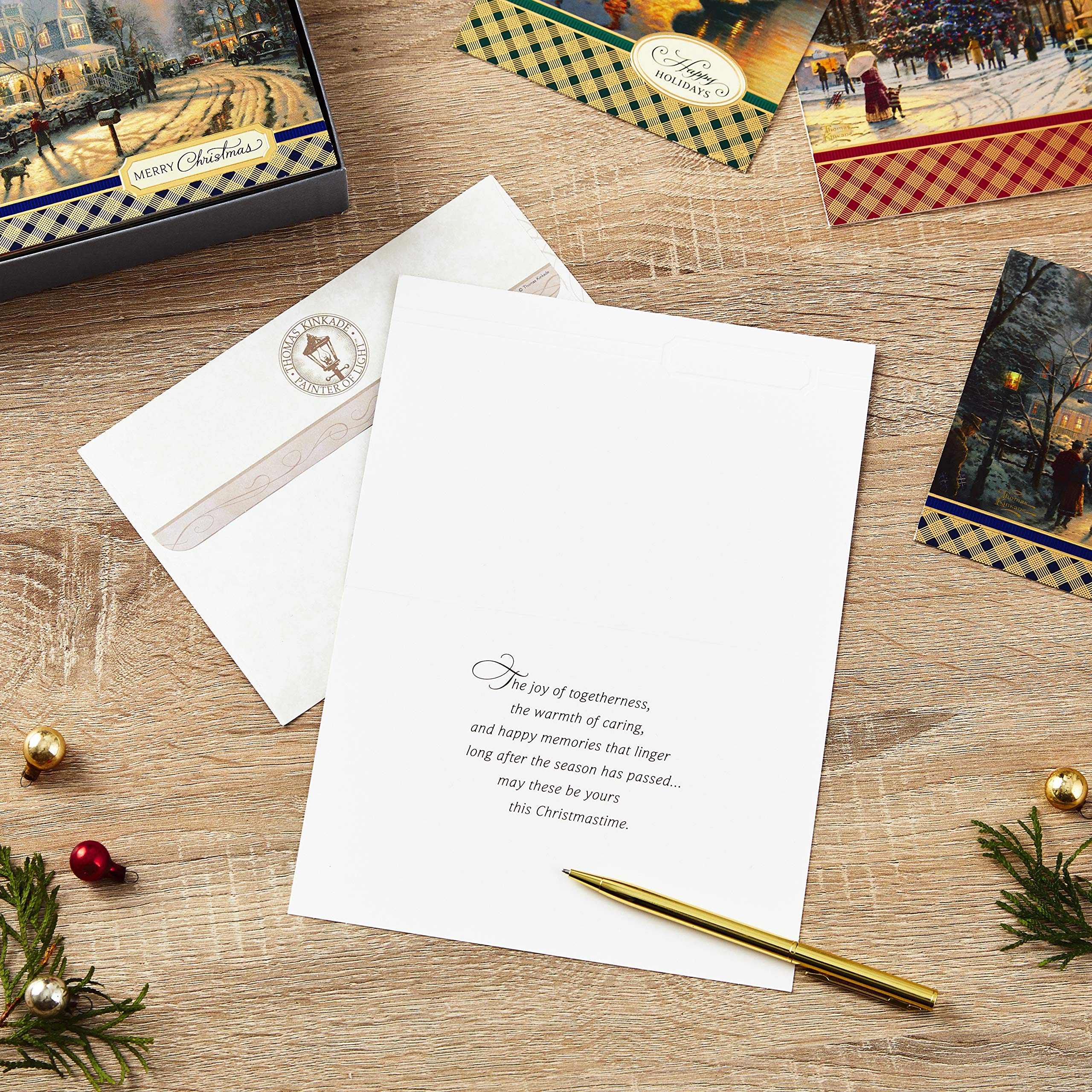 Hallmark Thomas Kinkade Christmas Card Sets - 40 Premium Boxed Holiday Cards with Envelopes & Foil Seals | 3 Beautiful Designs of 24 Festive Greeting Cards | Perfect for Holiday Wishes, Family Gifts & Christmas Decorations