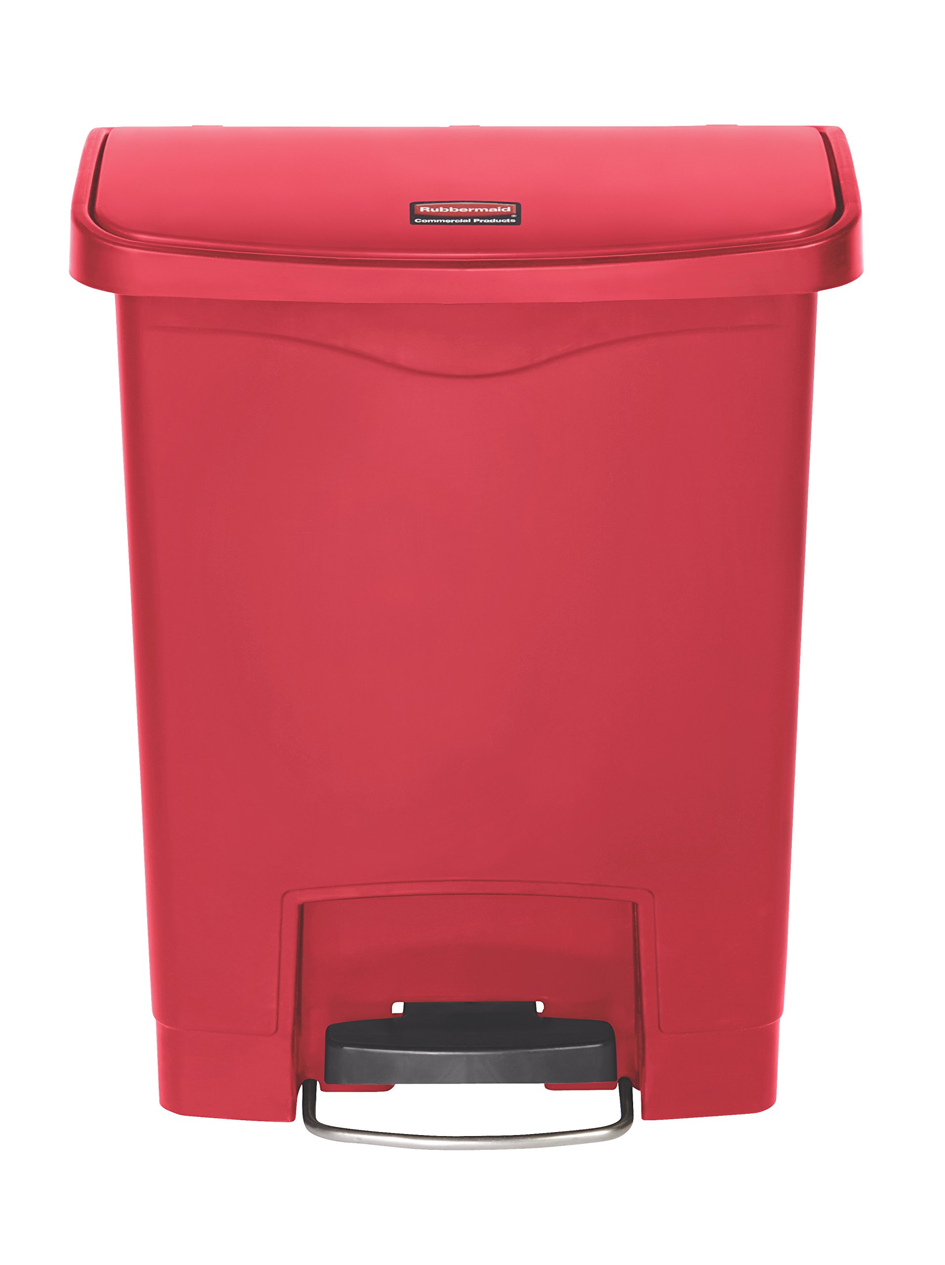 Rubbermaid 8 Gallon Step-On Trash Can, Red - Hands-Free Plastic Garbage Bin for Medical Waste, Hospitals, Labs & Patient Rooms - Ideal for Healthcare Facilities, Clinics & Emergency Rooms