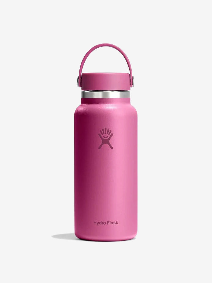 Hydro Flask 32oz Wide Mouth Water Bottle with Flex Cap - Vacuum Insulated Stainless Steel Thermos for Hot & Cold Drinks - Perfect for Hiking, Camping, Gym & Outdoor Activities (Reef Blue)