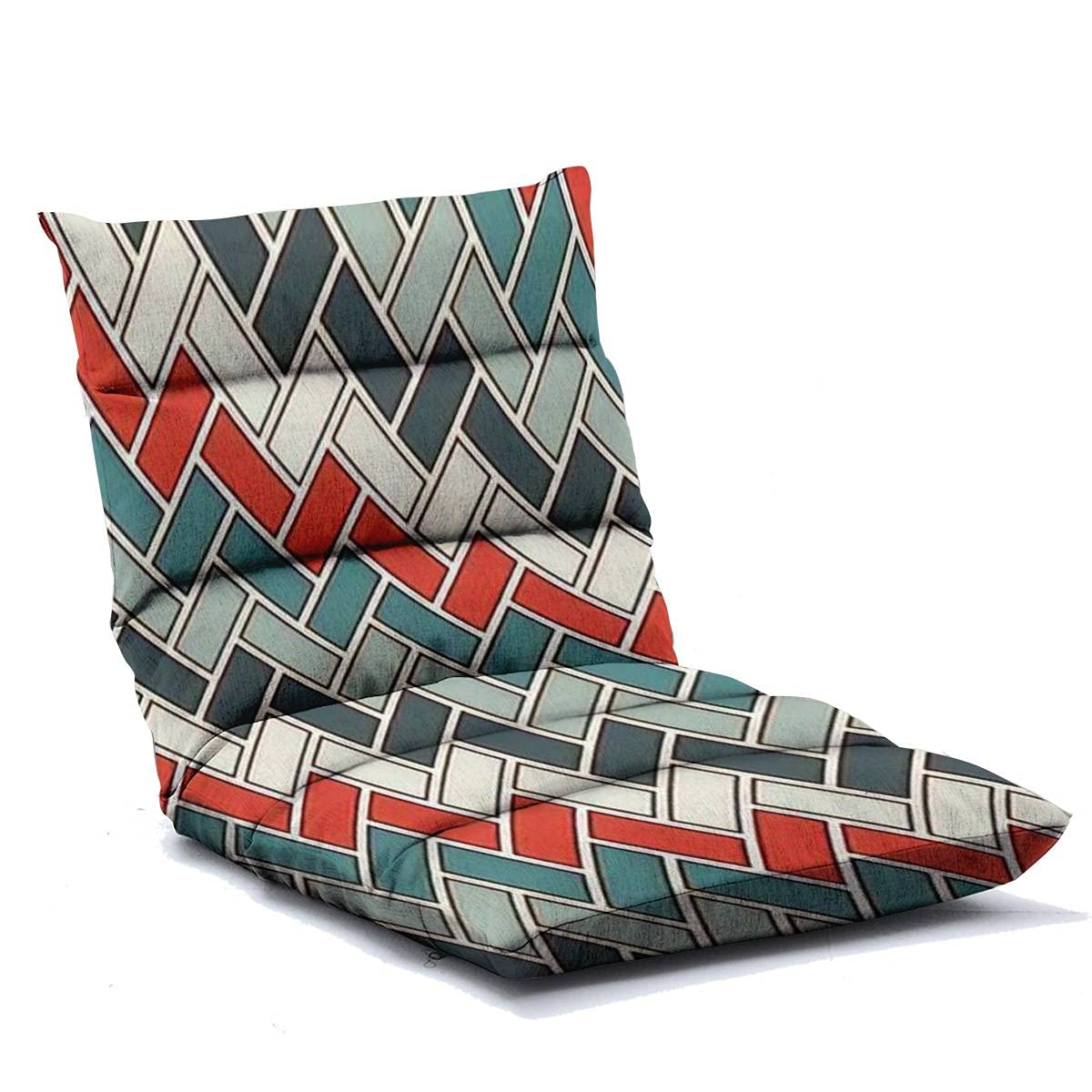 Herringbone Parquet Floor Lounger - 6-Position Adjustable Memory Foam Folding Chair with Seamless Surface | Abstract Wallpaper Design for Kids & Adults | Perfect for Reading, Watching TV, Gaming & Relaxing at Home