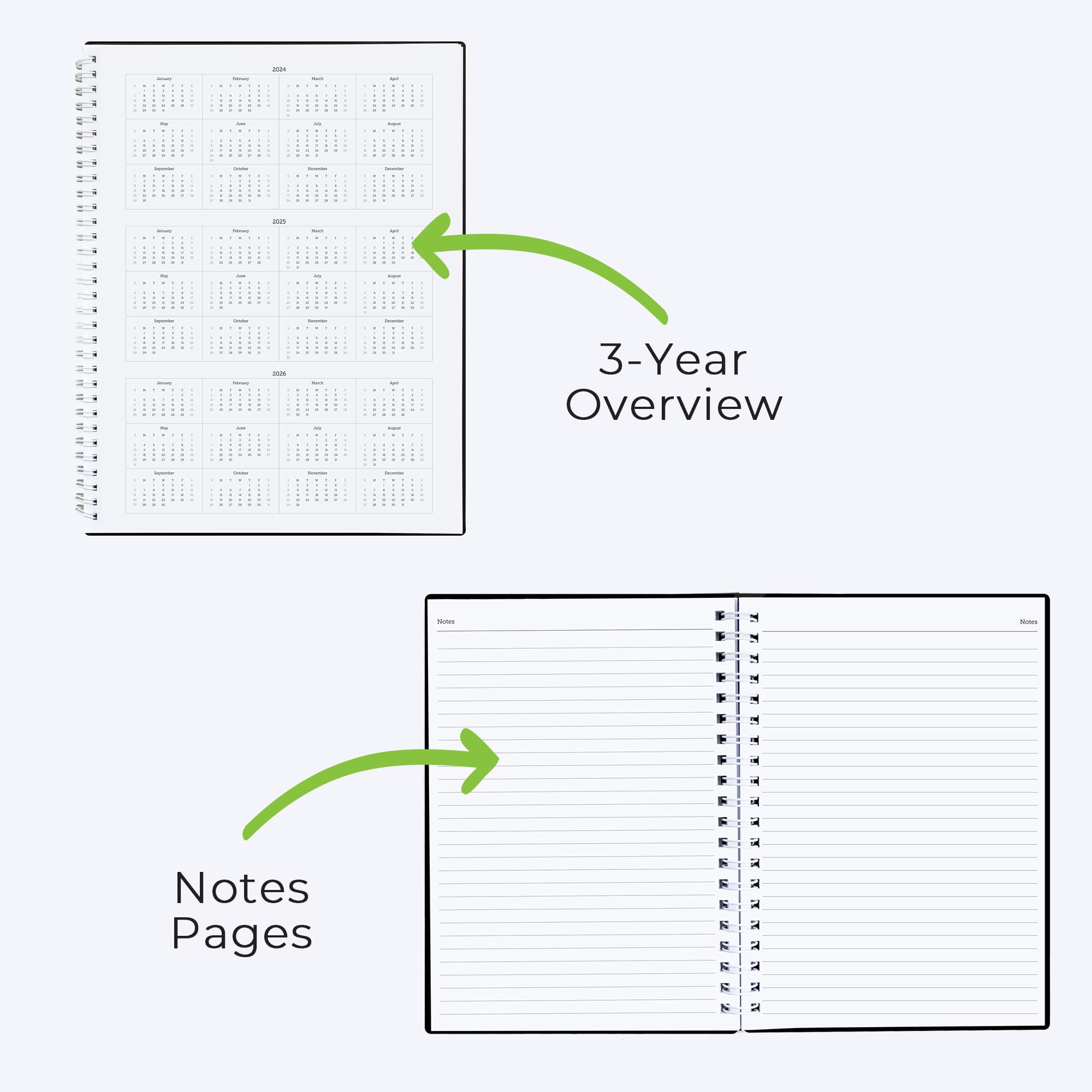 WallDeca 2024-2025 Academic Planner - 18 Month Weekly & Monthly Organizer (July 2024 - December 2025) with Flexible Cover & Notes Pages, 5.9