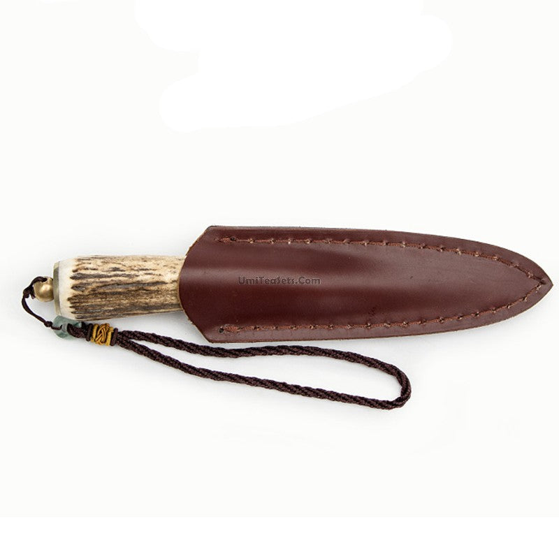 Premium Poplar Wood Tea Knife with Genuine Leather Case - Perfect for Tea Lovers, Camping, and Outdoor Adventures