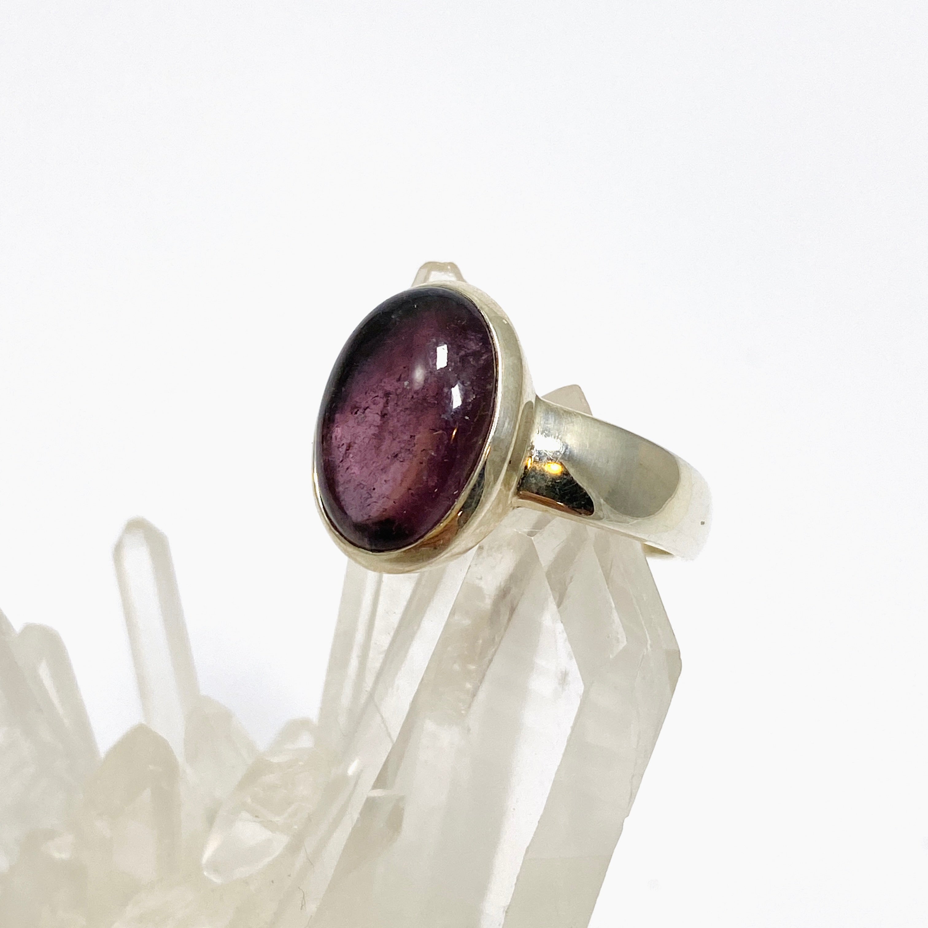 Pink Tourmaline Oval Cabochon Ring Size 9 - Genuine Gemstone Jewelry for Women - Perfect for Engagement, Wedding & Everyday Wear