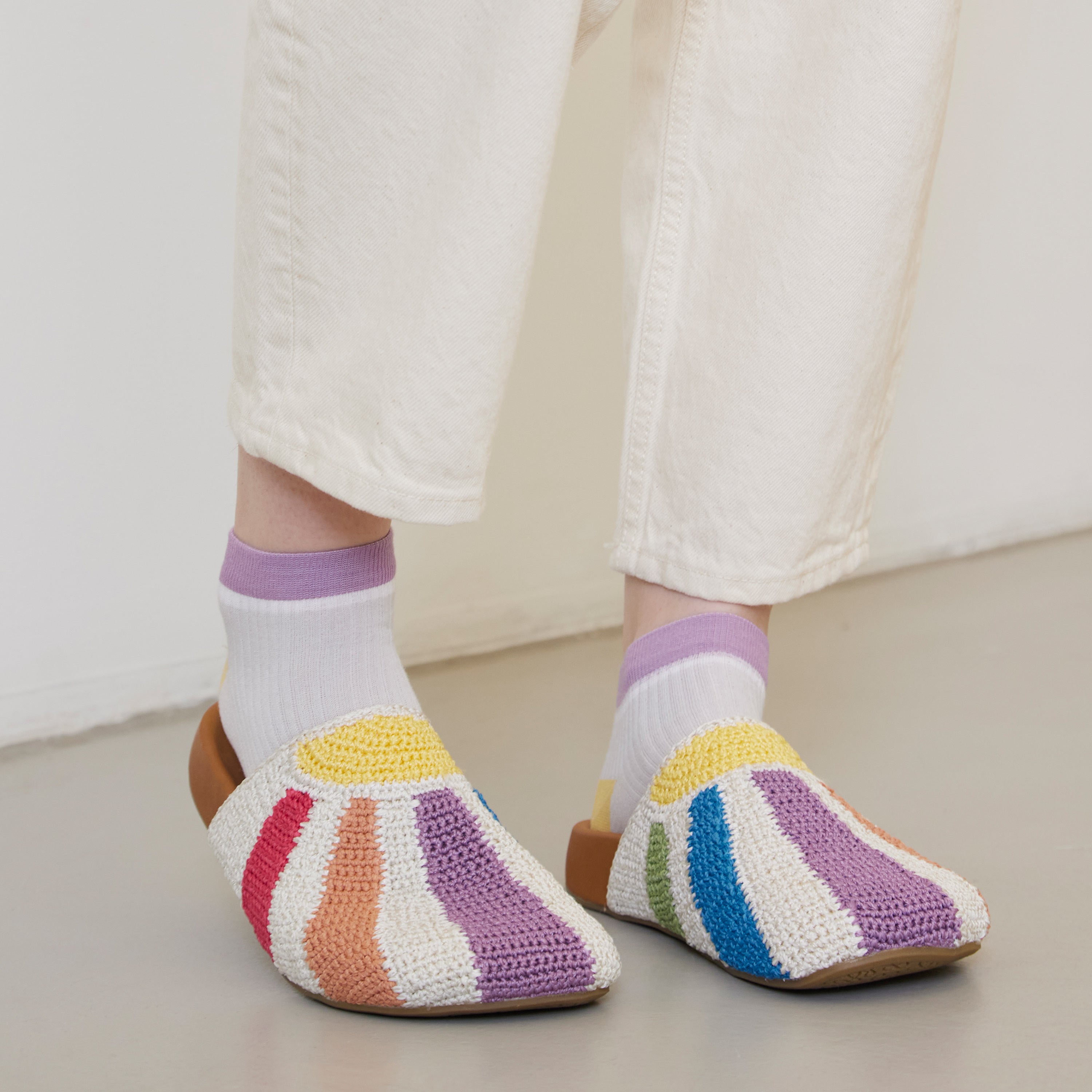 Hand Crochet Bolinas Clog - Comfortable Multi Sunbeam Design for Women | Perfect for Beach, Garden & Casual Summer Outfits