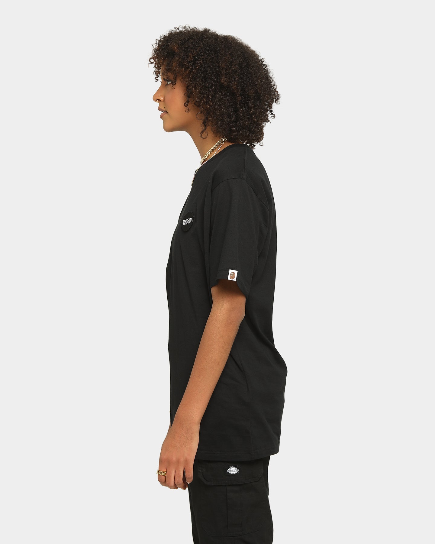 BAPE Men's Big WGM Shark Emblem Short Sleeve T-Shirt - Black Cotton Streetwear Tee for Casual Wear & Urban Fashion