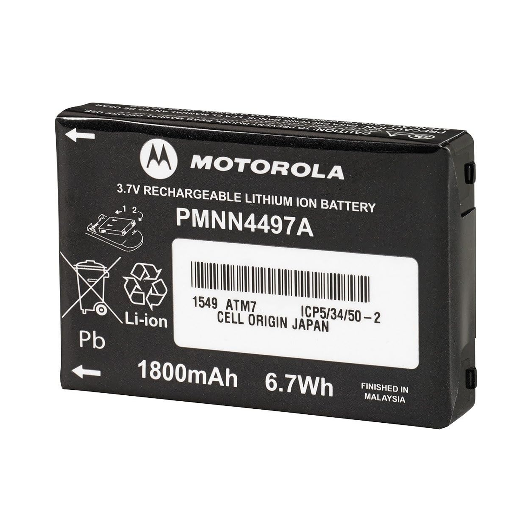 Original Motorola PMNN4497 Replacement Battery (1800mAh) for CLS1110 & CLS1410 Two-Way Radios - Long-Lasting Power for Security, Construction & Outdoor Communication