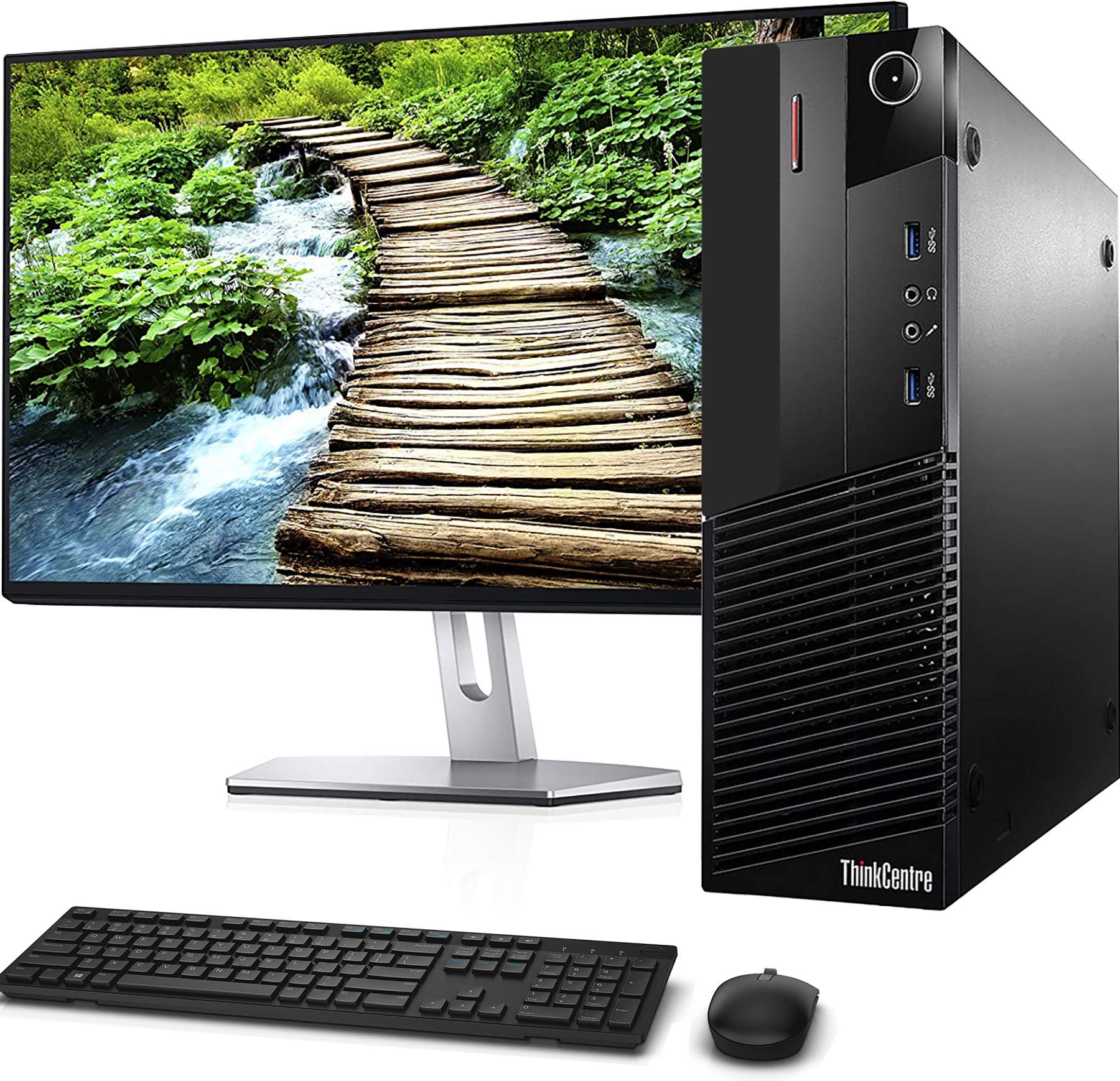 Lenovo M93P SFF Desktop Computer - Intel Core i5 3.2GHz, 16GB RAM, 128GB M.2 SSD + 2TB HDD, WiFi & Bluetooth, Wireless Keyboard & Mouse, Windows 10 Pro (Renewed) - Perfect for Home Office, Business Workstations & Gaming Setups