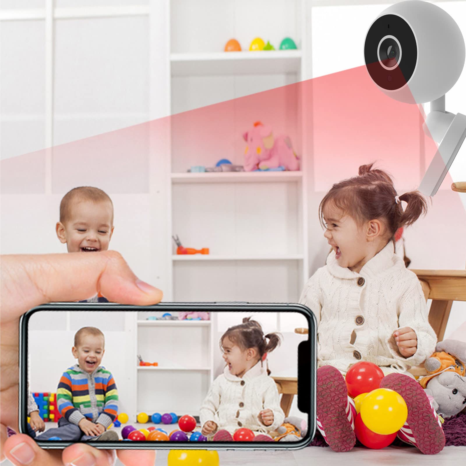 Smart WiFi HD Camera 1080P - Mini Wireless Security Camera with Night Vision & Remote Viewing - Indoor/Outdoor Home Monitoring for Baby, Pet & Office Surveillance