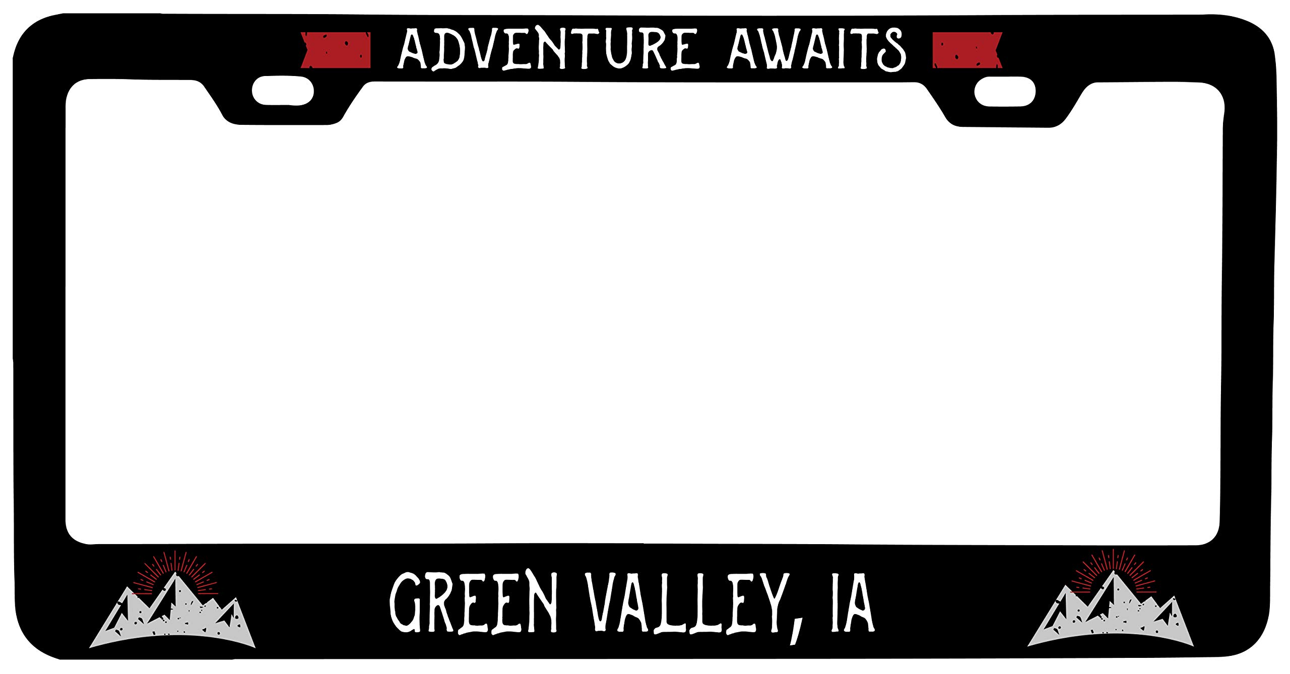 R and R Imports Green Valley Iowa Vanity Metal License Plate Frame - Custom Car Accessories for Personalized Vehicle Decoration - Perfect for Cars, Trucks & Motorcycles