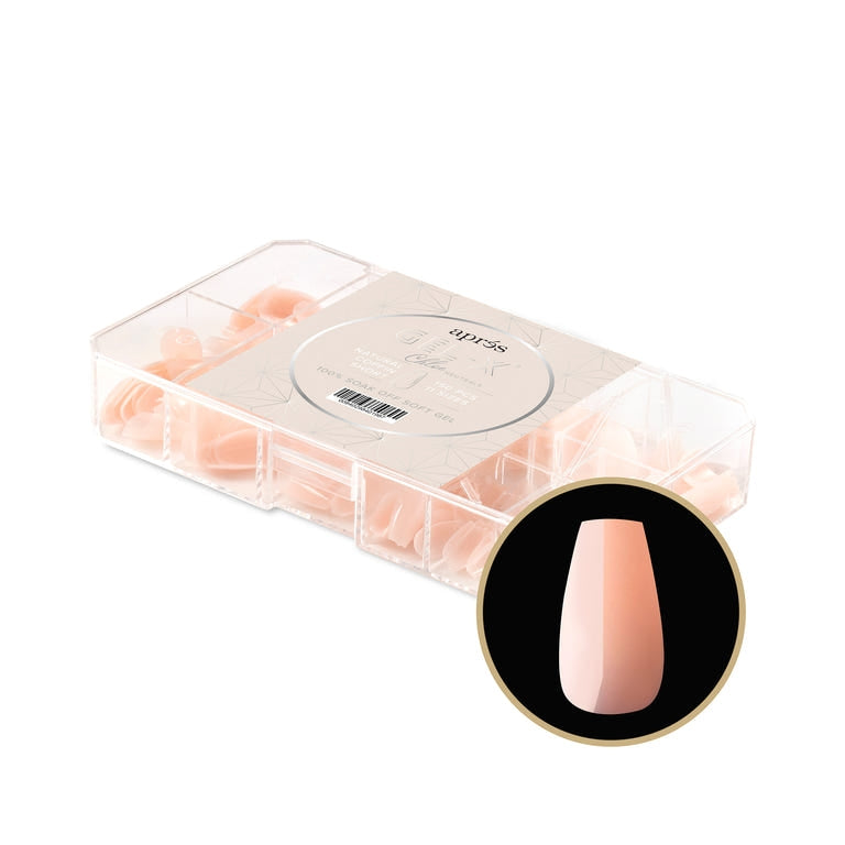 Apres Gel X Neutrals Chloe Natural Nail Tips 150pc - Short Coffin Shape for DIY Manicures & Salon Use | Soft Pink & Nude Colors for Natural Look | Perfect for Weddings, Parties & Everyday Wear