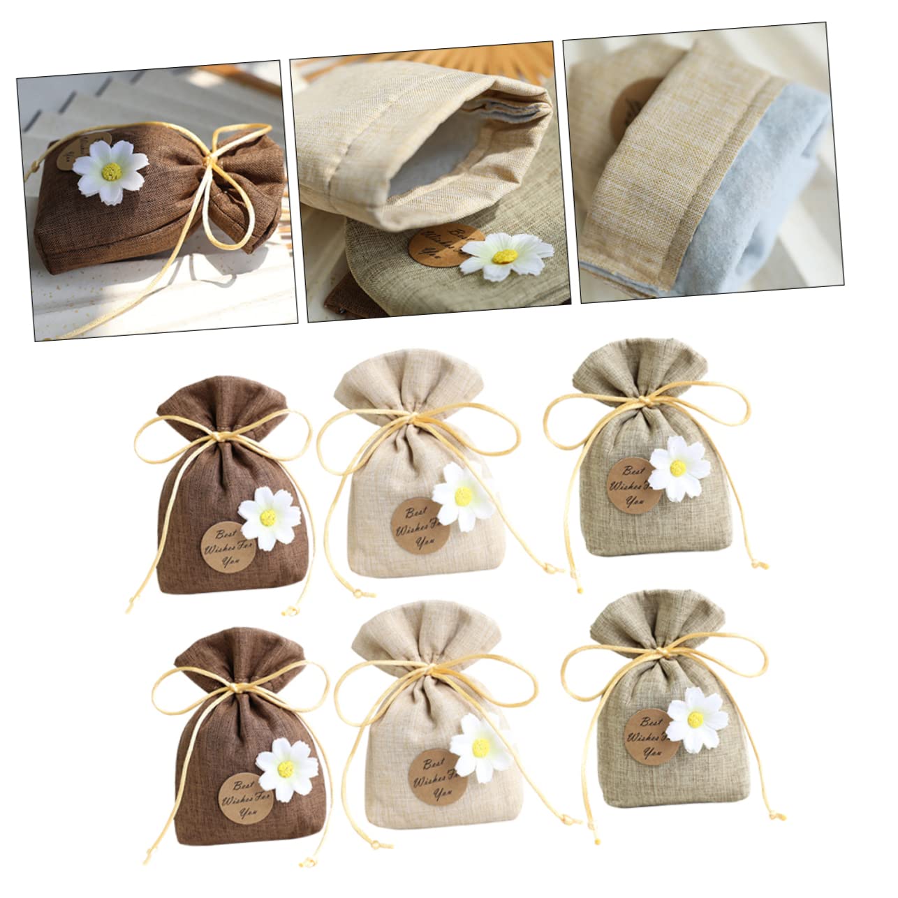 6 Pack Lavender Scented Cheesecloth Drawstring Bags - Aromatherapy Sachets for Closet, Car & Drawer Freshener | Natural Home Fragrance Solution for Wardrobe, Dresser & Small Spaces