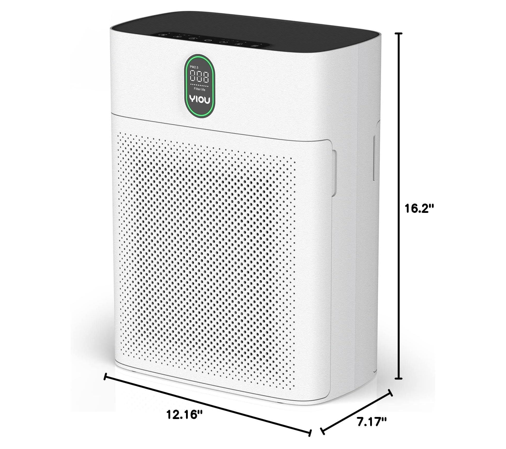 YIOU H13 True HEPA Air Purifier for Large Rooms up to 960 Sq Ft - Removes 99.97% of Dust, Pet Dander, Smoke - Quiet 24dB Bedroom Air Cleaner with Dual Air Inlet & Air Quality Sensor - Perfect for Allergy Relief, Smoke Removal and Fresh Indoor Air