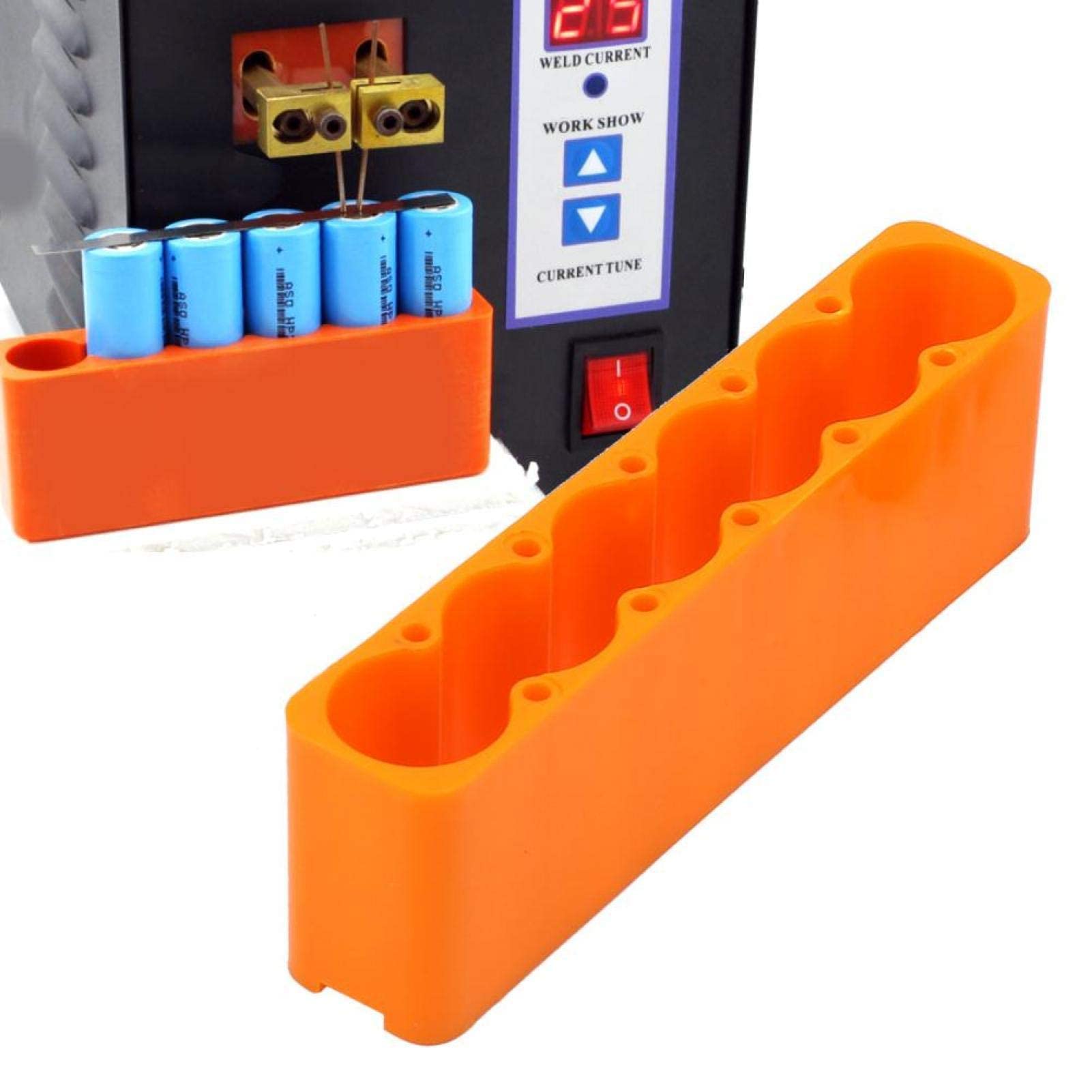 Fafeicy 2PCS Adjustable Plastic Battery Clamp Holder for Industrial Pack Spot Welding (6-Section) - Secure Battery Connections for DIY Projects, Solar Power Systems, and Automotive Repairs