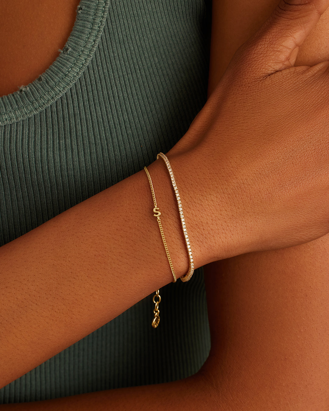 Wilder Mini Alphabet Bracelet - Personalized Initial Letter Bracelet for Women & Girls - Trendy Stackable Jewelry for Everyday Wear & Gifts