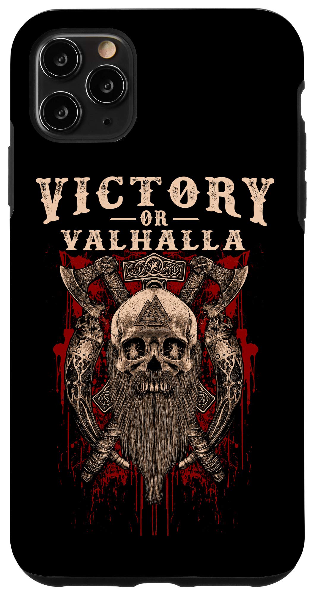 iPhone 11 Pro Max Case - Norse Viking Design with Skull & Beard | Odin & Valhalla Theme | Durable Protective Cover for Men - Perfect for Viking Fans, History Enthusiasts & Norse Mythology Lovers