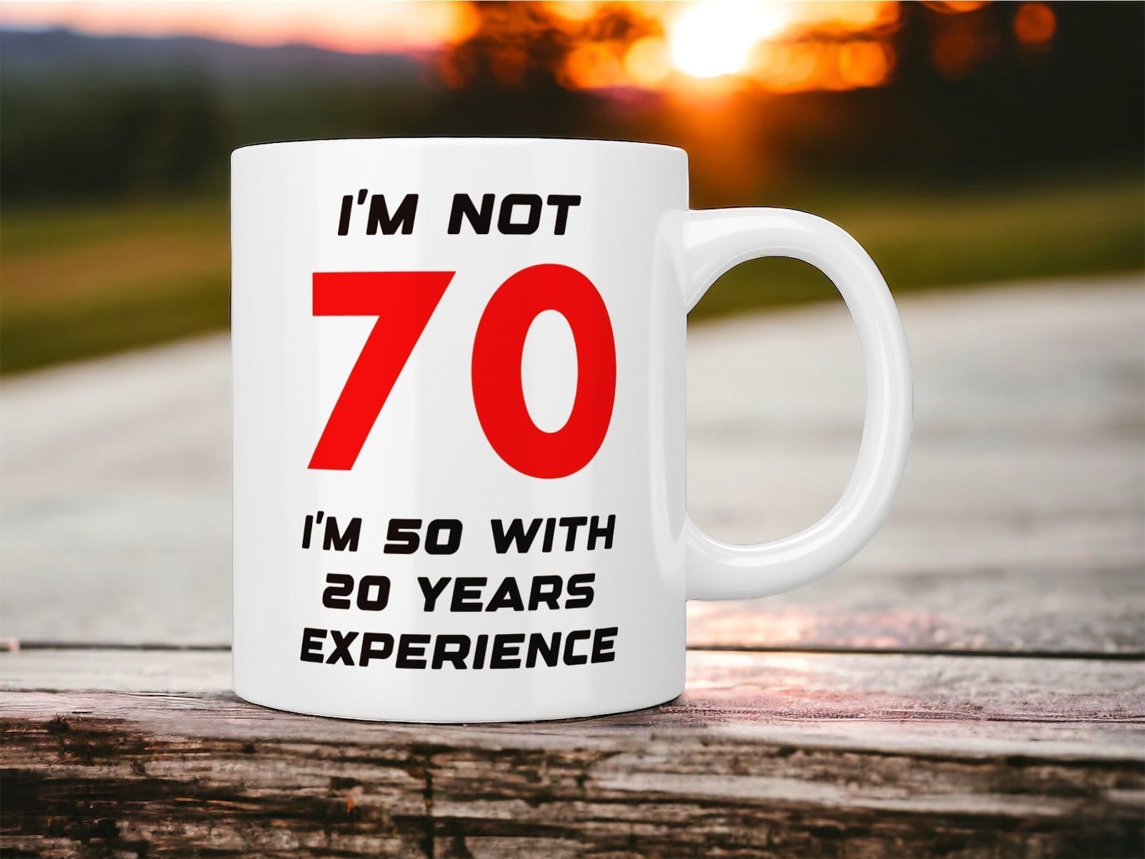 70th Birthday Gift Mug - Funny 50 with 20 Years Experience Coffee Cup - Perfect for Office Humor & Retirement Party Gifts