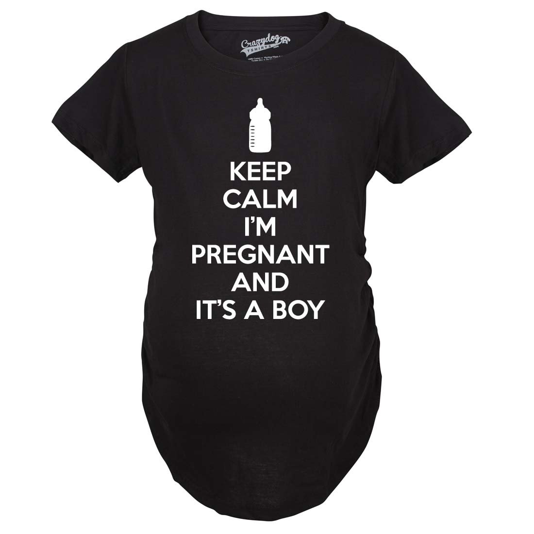 Funny 'Keep Calm I'm Pregnant and It's a Boy' Maternity T-Shirt - Perfect Pregnancy Announcement & Gender Reveal Gift for Expecting Moms (Baby Shower, Maternity Photos, Pregnancy Milestone)