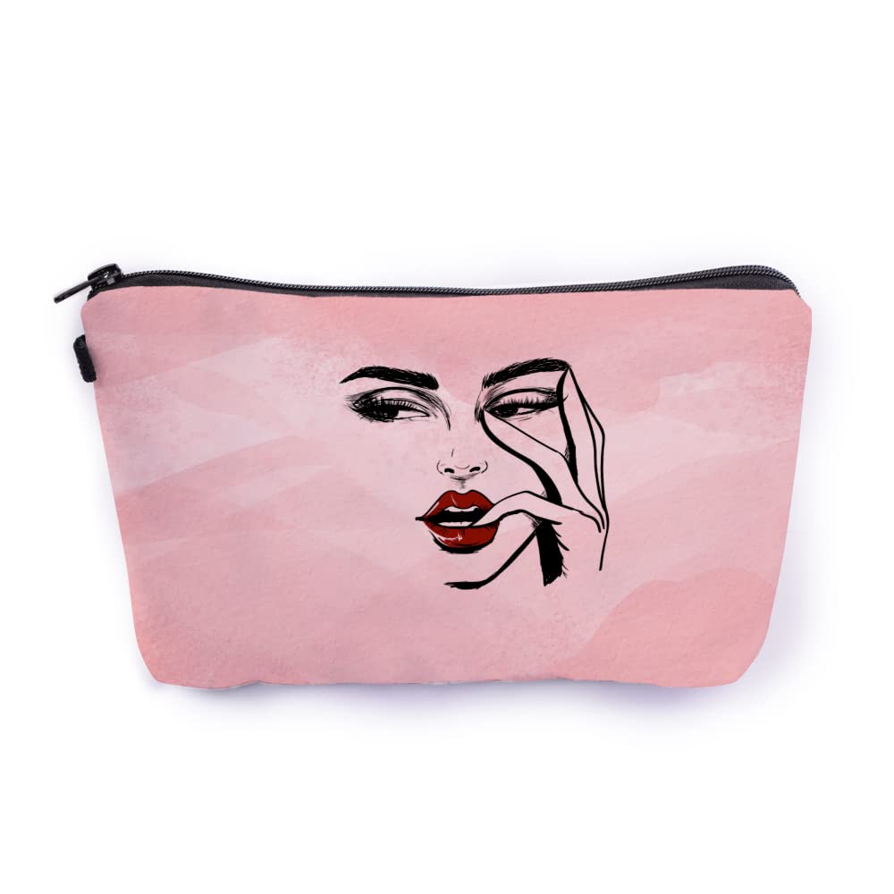 Crazyify Women's Canvas Cosmetic Bag - Waterproof Travel Makeup Pouch with Zipper, Toiletry Organizer for Women | Perfect for Travel, Gym, and Daily Essentials Storage