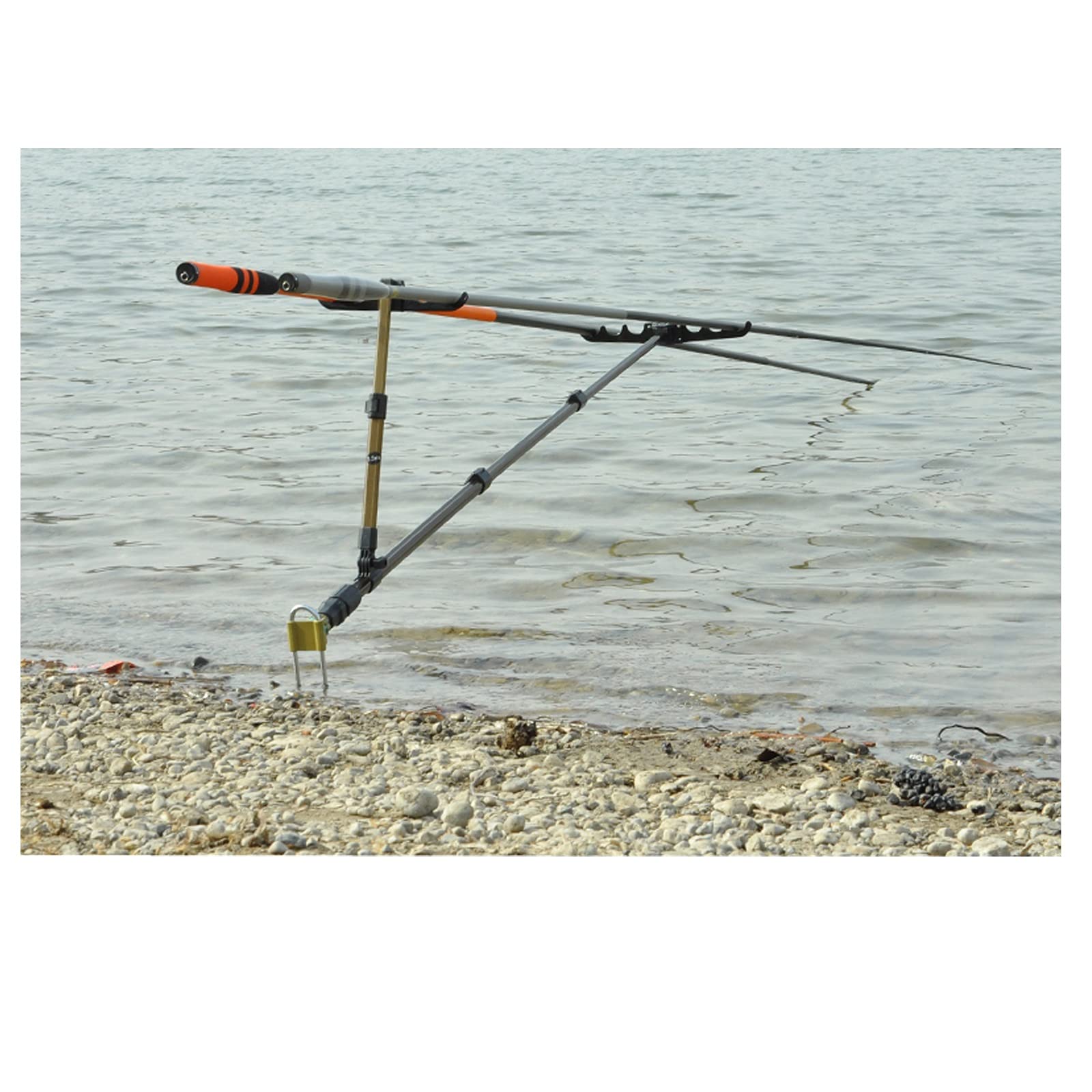 Aluminum Alloy Fishing Rod Stand - Double Turret Bracket with Multi-Function Design for Ground Insert & Rod Holding | Perfect for Shore Fishing, Boat Angling & Ice Fishing Adventures