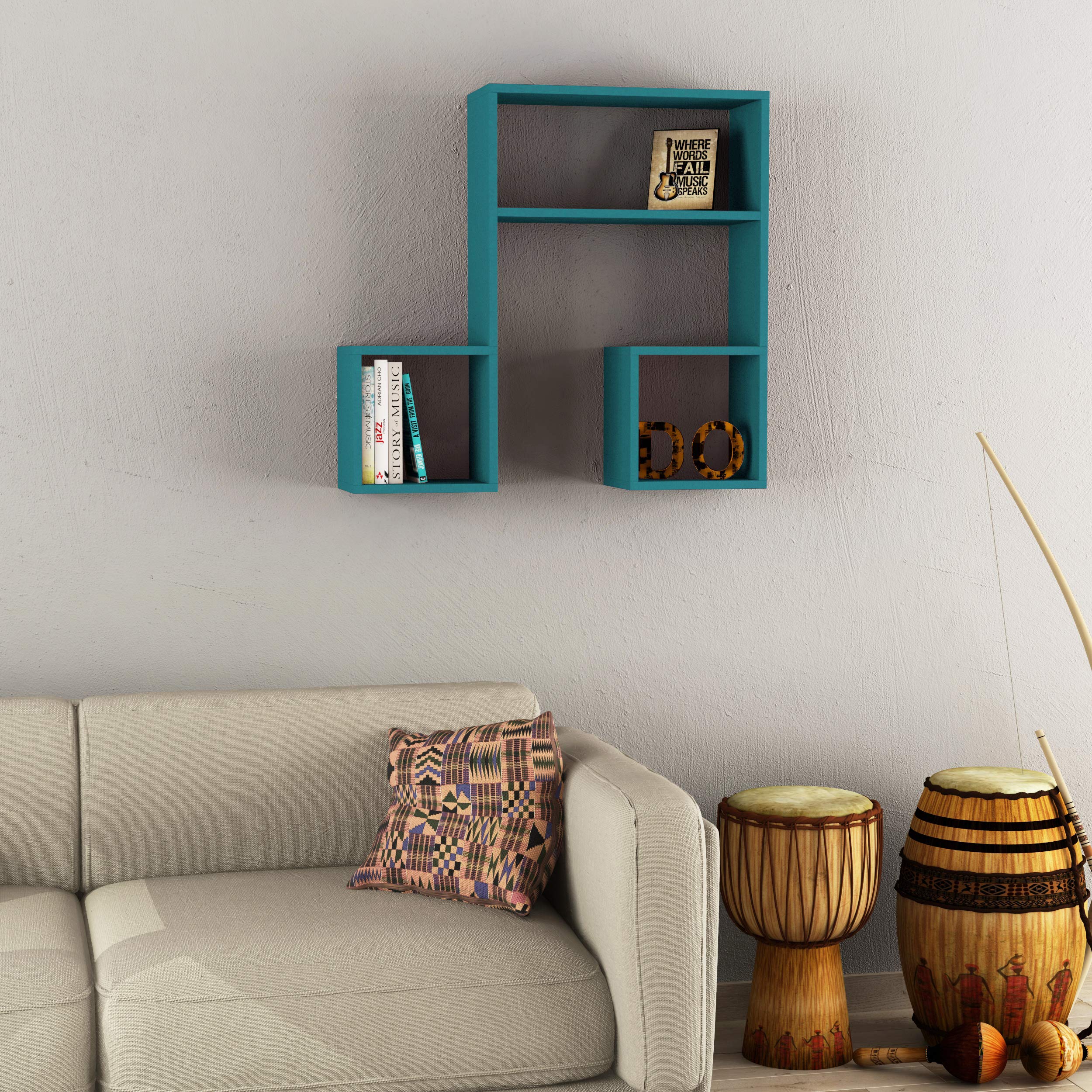 Modern Petrol Blue Wall Shelf 32.68