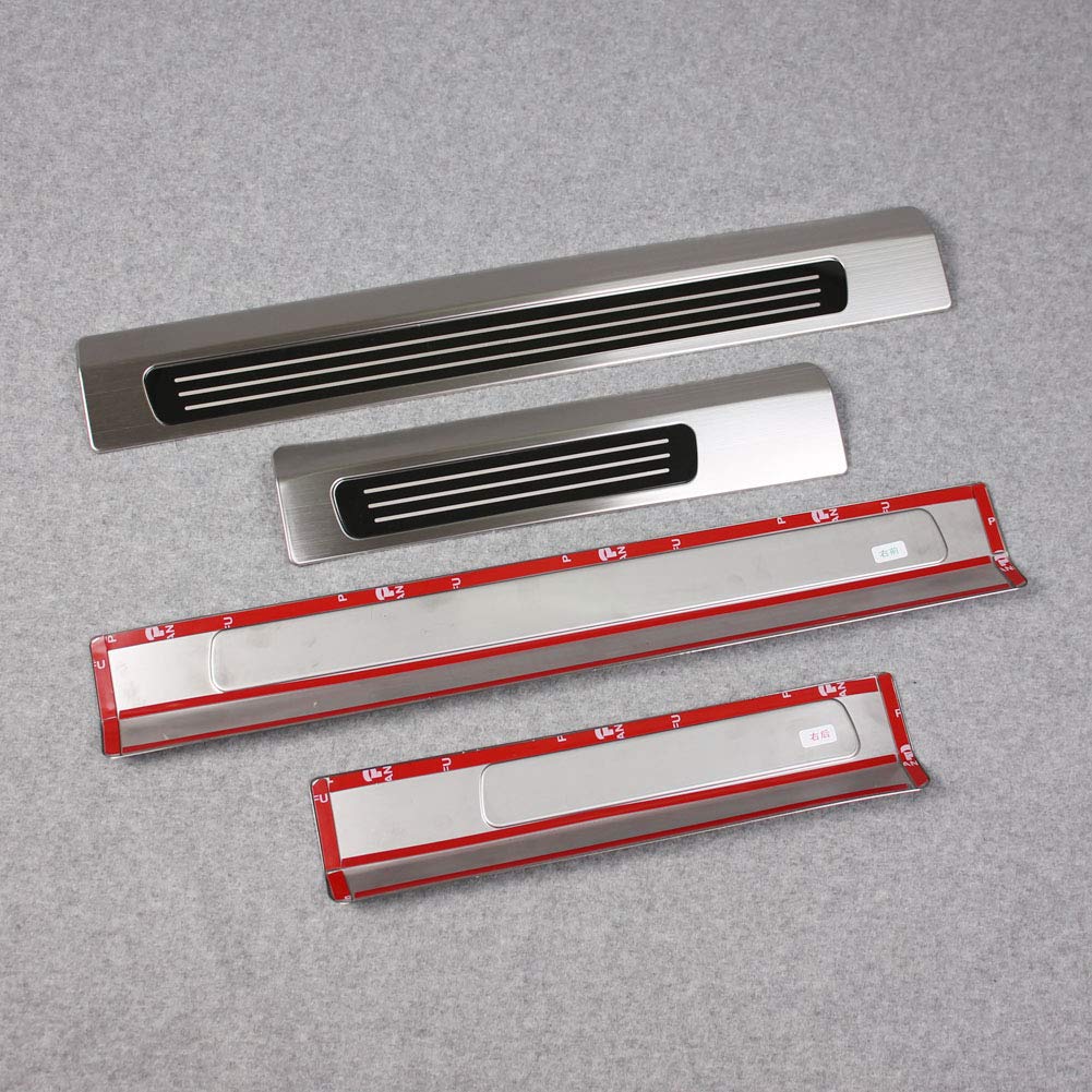 Volvo XC90 Door Sill Plate Cover (2016-2025) - Exterior Stainless Steel Scuff Guard Trim - Silver Finish for Car Protection & Style Upgrade - Perfect for SUVs, Off-Roading & Luxury Vehicle Customization