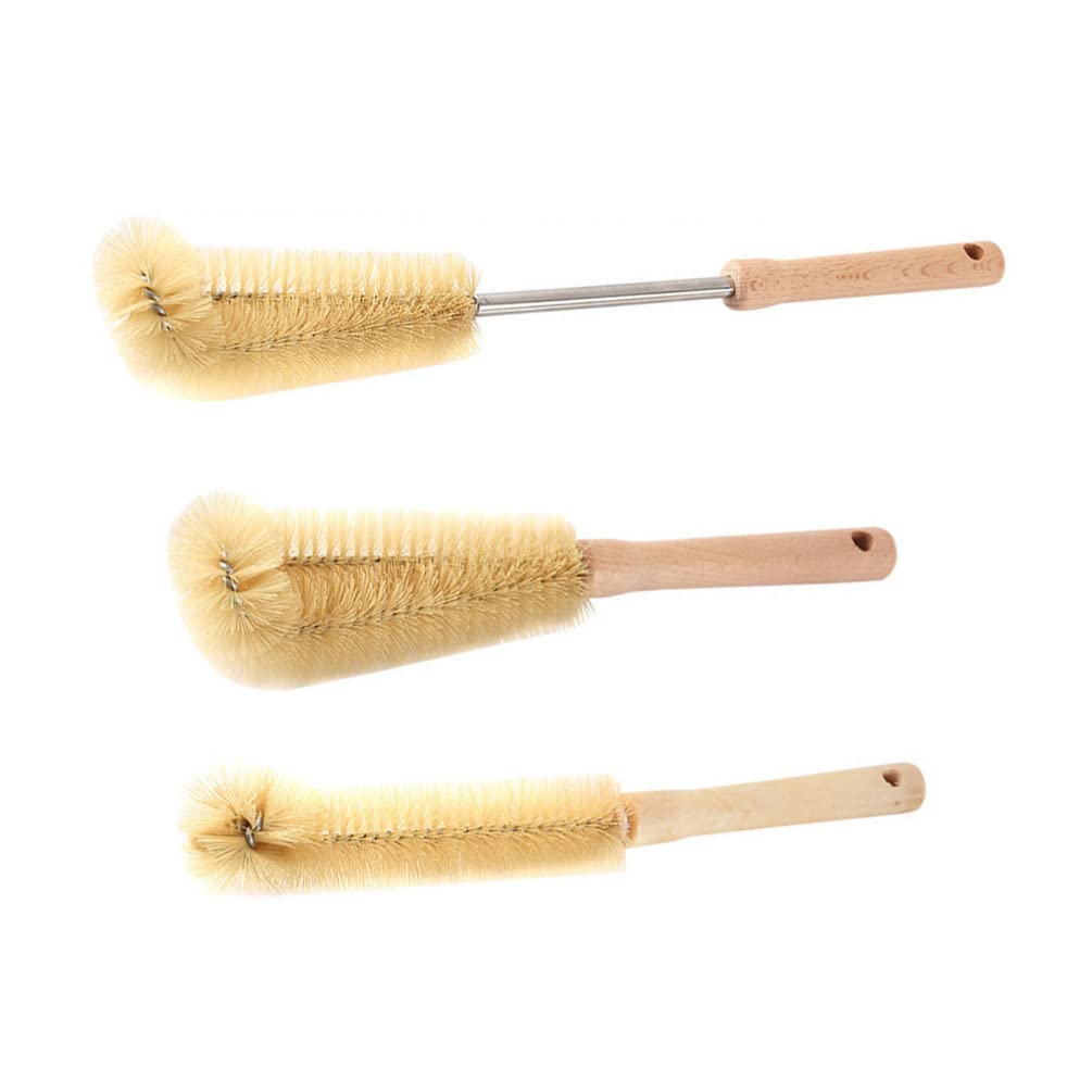 DOITOOL 3-Pack Bottle Cleaning Brushes - Long Handle Baby Bottle Brush, Coffee Mug Scrubber & Wine Glass Cleaner for Infant Feeding, Kitchenware, Tumbler, Stemware - Dishwasher Safe Cleaning Tools for New Parents & Home Use