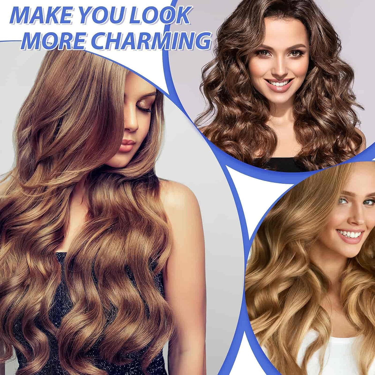 SIYAA 18Pcs Hair Curlers Set - Self-Grip Rollers & 12 Stainless Steel Duckbill Clips for Long/Medium/Short/Thick/Thin Hair - Create Voluminous Curls & Waves for Salon-Quality Styling at Home