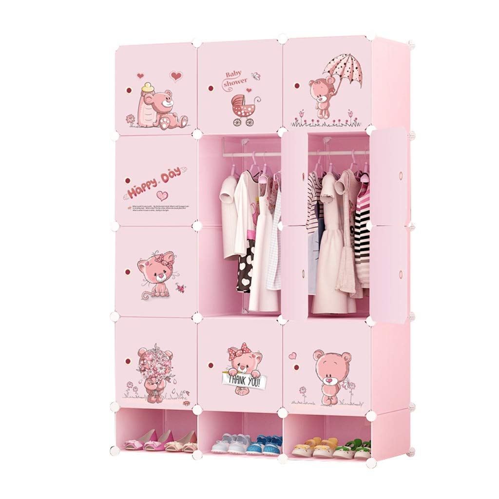 FANJIANI Kids Cartoon Wardrobe - Durable Plastic Baby Clothes Storage Cabinet with Thickened Design | Space-Saving Nursery Organization for Toddler Clothes, Toys & Accessories | Perfect for Bedroom, Playroom & Daycare