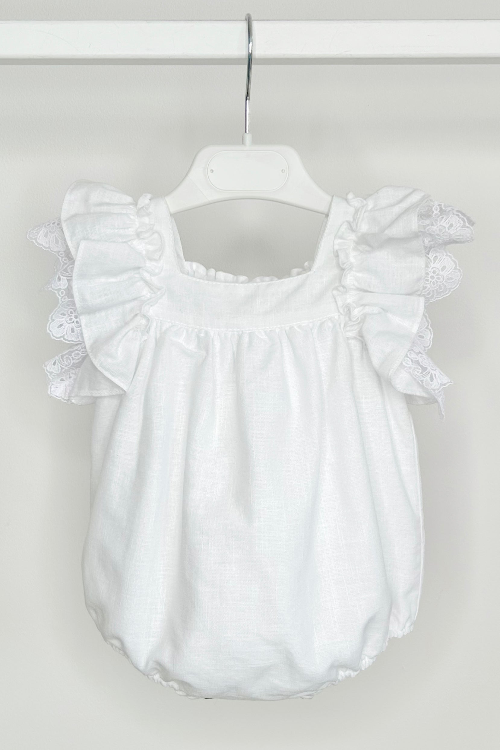 Seraphina White Lace Bow Romper for Women - Summer Casual Jumpsuit with Adjustable Straps & Pockets - Perfect for Beach, Vacation & Outdoor Events