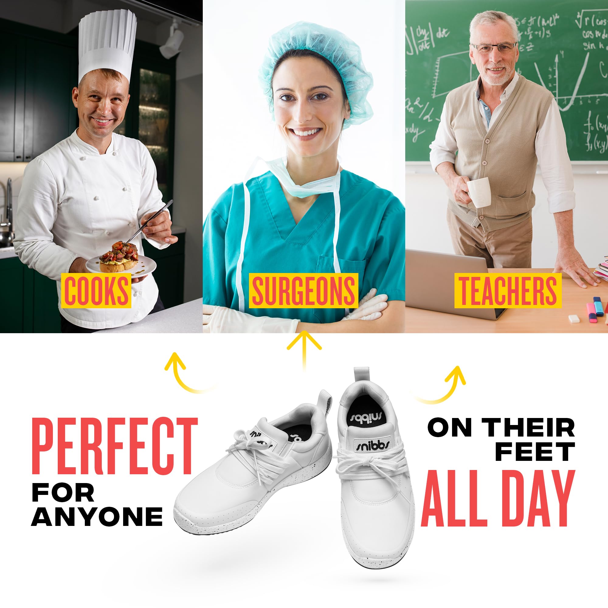 Non-Slip Work Shoes for Kitchen & Chef - Spacecloud Slip-Resistant Safety Shoes for Restaurant, Hospital & Food Service Professionals