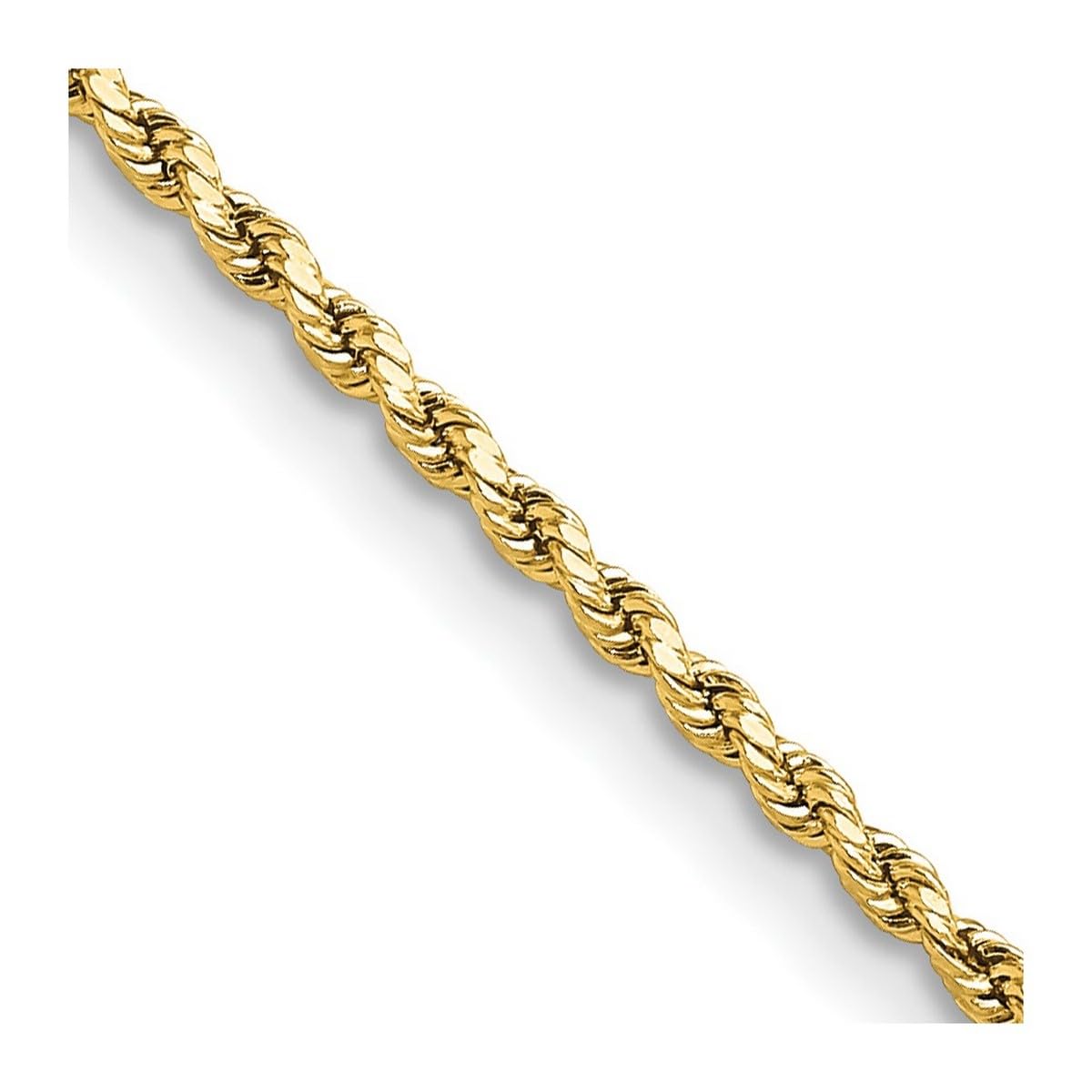 14K Gold 2mm Sparkle Cut Rope Chain Necklace for Women & Men - Durable Semi-Solid Jewelry for Everyday Wear, Gifts & Special Occasions