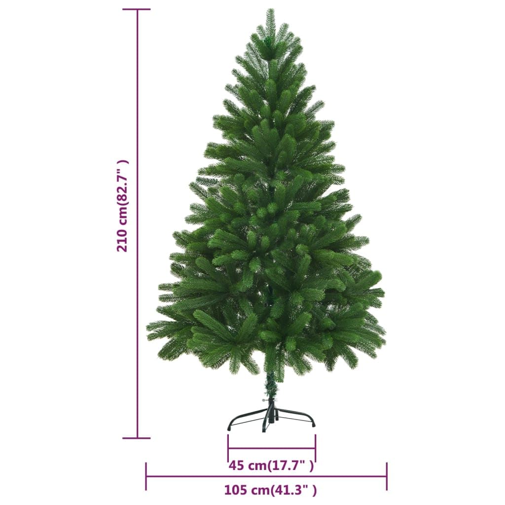 vidaXL 7ft Pre-Lit Artificial Christmas Tree with 300 LED Lights, Realistic PE Needles, Decorative Balls & Tree Topper, Sturdy Metal Stand - Perfect for Living Room, Office & Holiday Decorations