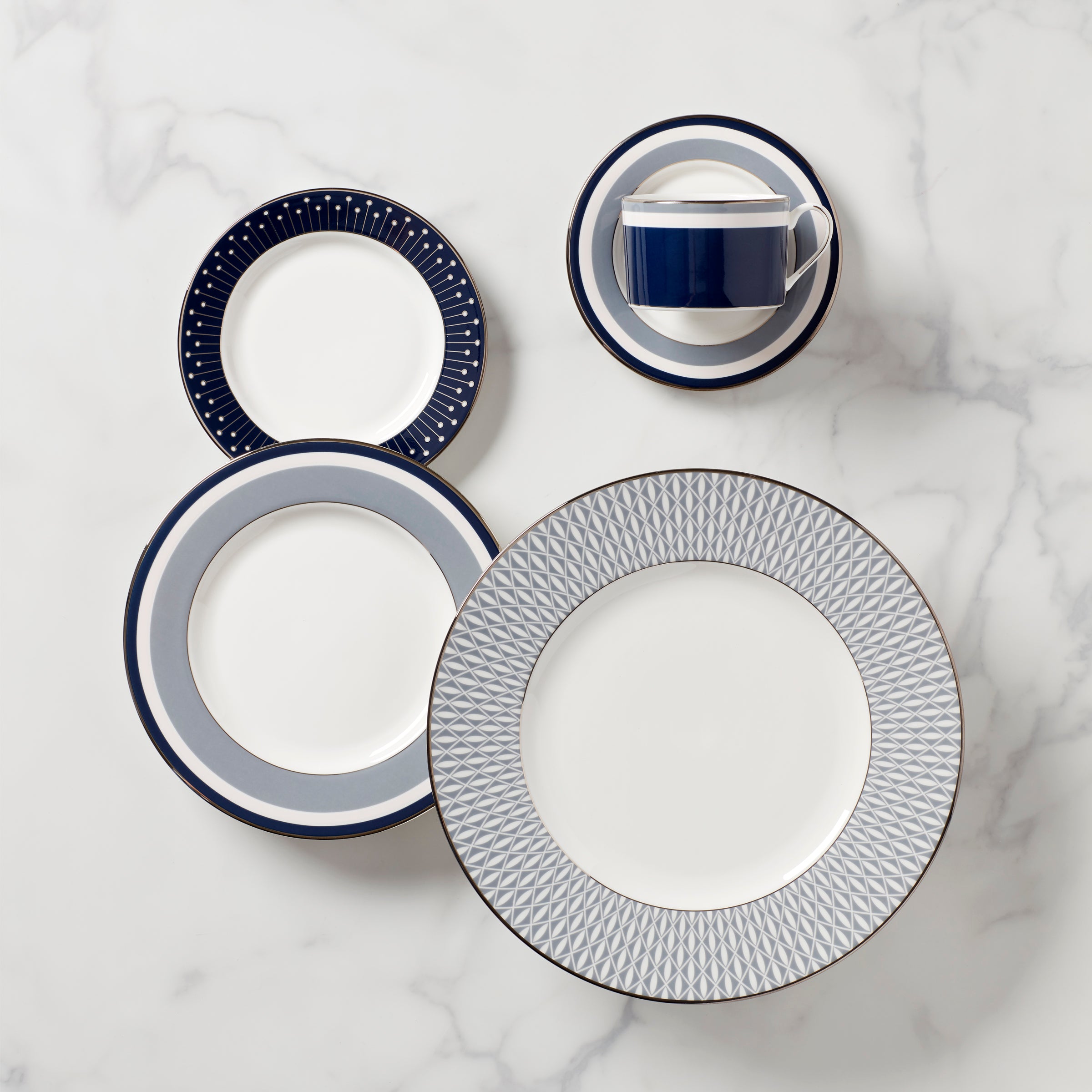 Mercer Drive 5-Piece Dinnerware Set - Elegant Stoneware Plates, Bowls & Mugs for Everyday Dining, Entertaining & Special Occasions