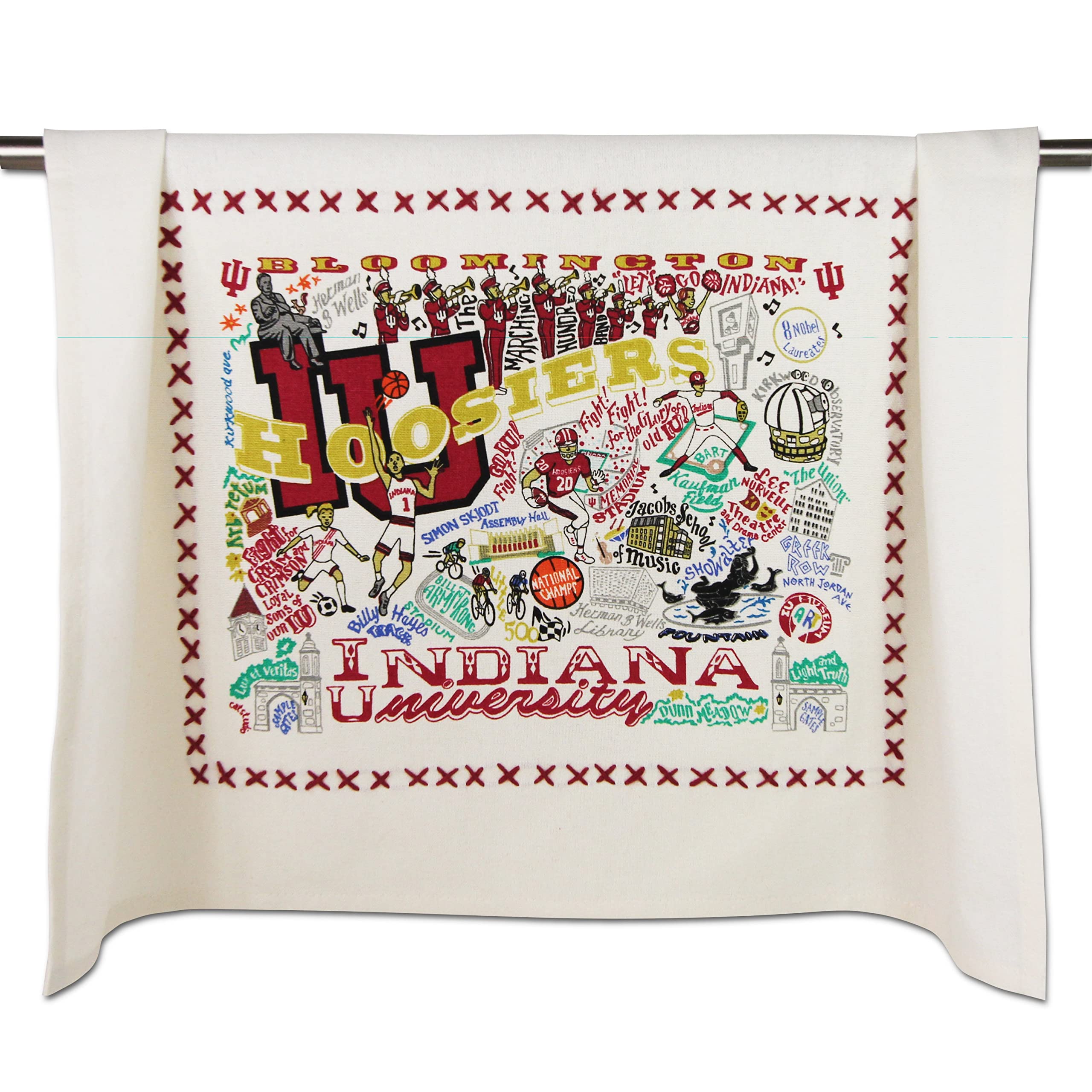 Catstudio Indiana University Hoosiers Collegiate Kitchen Dish Towel - Absorbent Cotton Hand Towel for IU Fans, Graduation Gifts, Game Day Decor & Alumni Pride - Perfect for Dorm, Kitchen & Tailgating