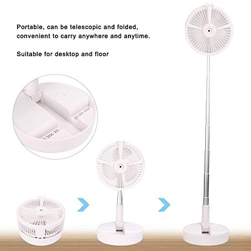 Portable USB Desktop Fan with Telescopic Stand, LED Light & Atomizing Hydration - Foldable Mini Fan for Office, Home, Bedroom, Travel and Outdoor Use