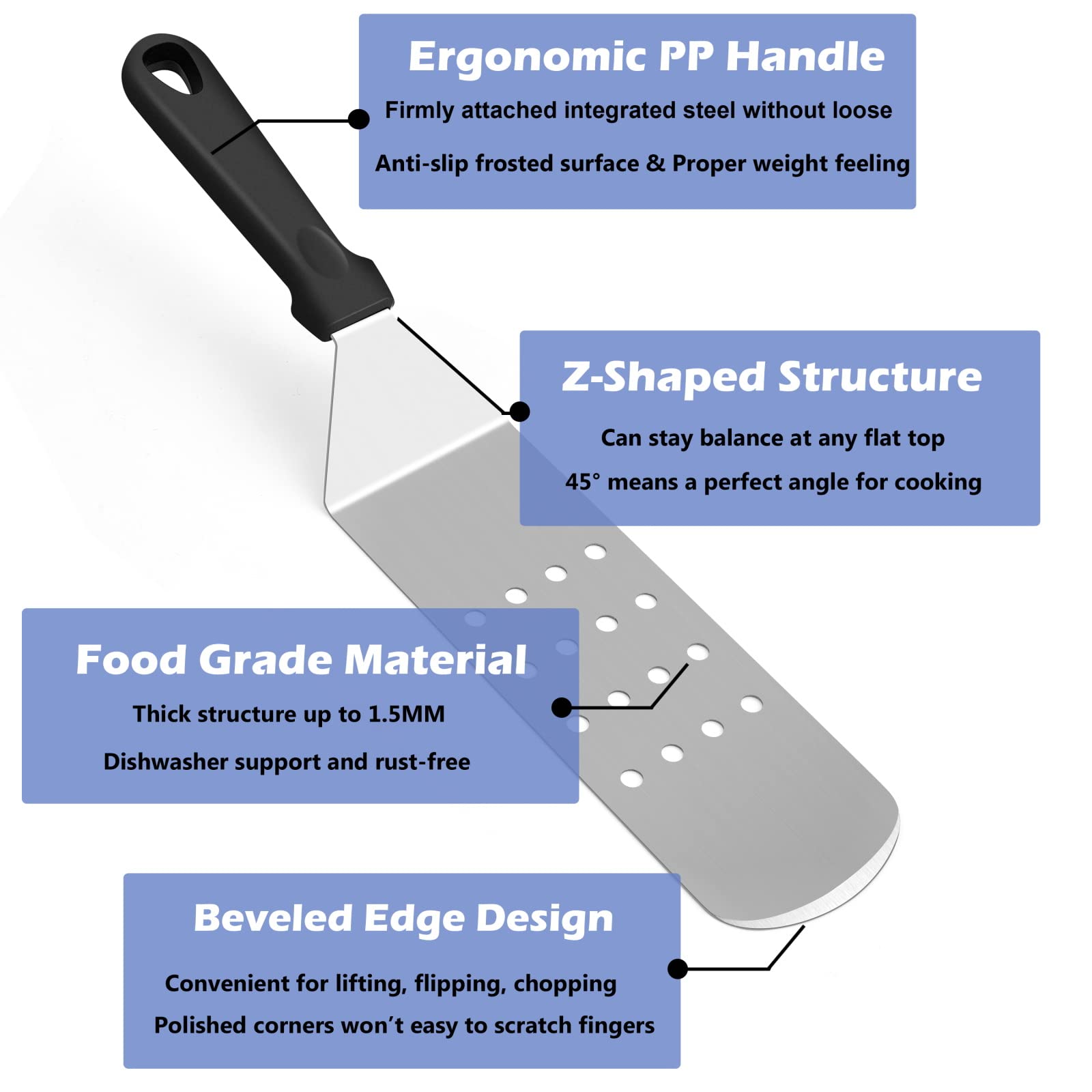 16-Piece Griddle Accessories Kit - HaSteeL Stainless Steel Teppanyaki Tools for Flat Top Grill, Hibachi & Camping BBQ | Heavy Duty Metal Spatulas, Chopper, Steak Knives, Squeeze Bottles & Carrying Bag | Easy to Clean & Durable | Perfect for Outdoor Cooking, Backyard Grilling & Camping Trips