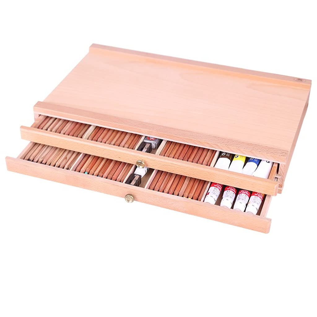 SLATIOM Artist Wooden Desktop Easel - Portable Beech Painting Box with 3-Layer Drawers for Art Supplies | Perfect for Studio, Classroom & Outdoor Painting