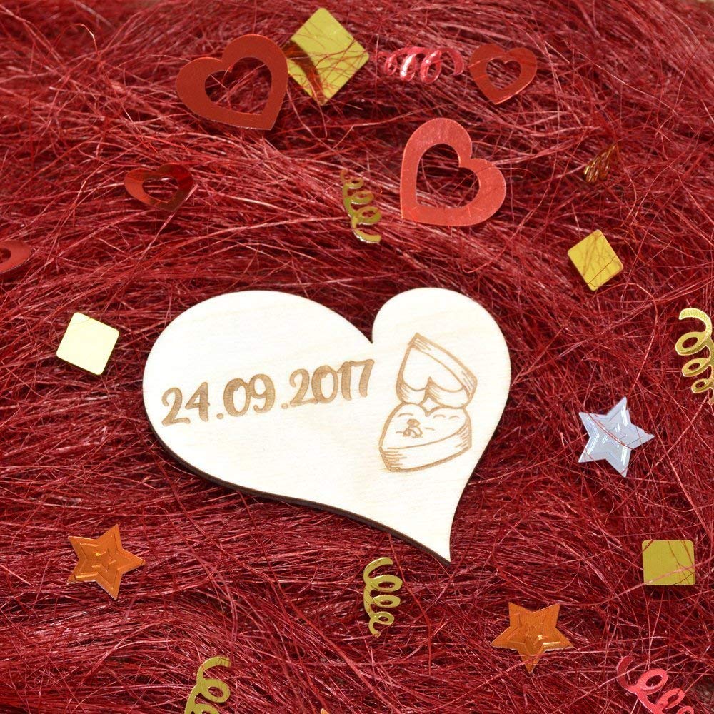Personalized Wooden Heart Magnet Ornament - Custom Fridge Magnet for Romantic Gifts & Home Decor | Perfect for Anniversaries, Weddings & Couples