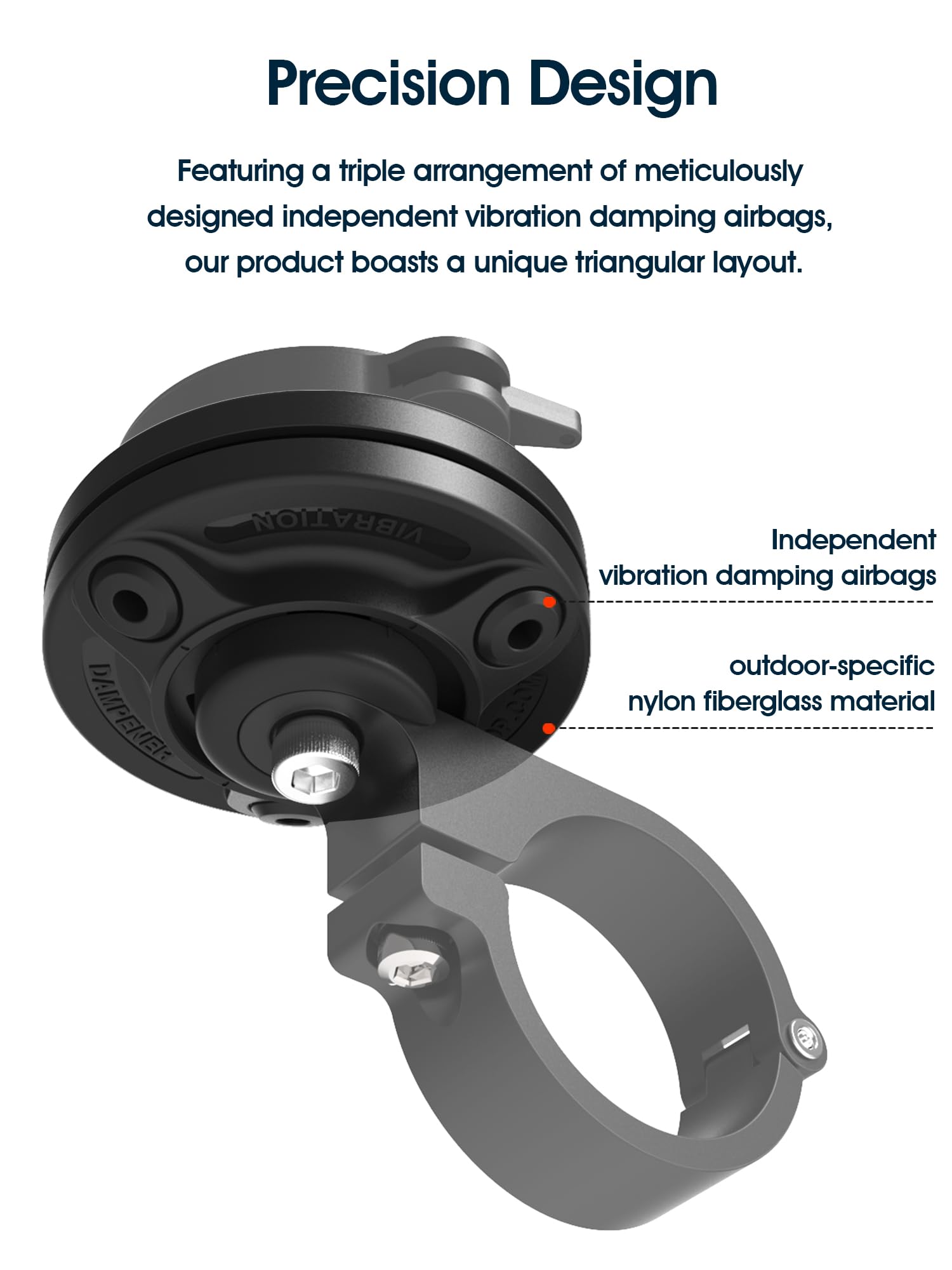 Sincetop Vibration Dampener Quad Mount - Shockproof Bike & Motorcycle Phone Holder for iPhone & Android - Perfect for Mountain Biking, Road Cycling & Motorcycle Adventures