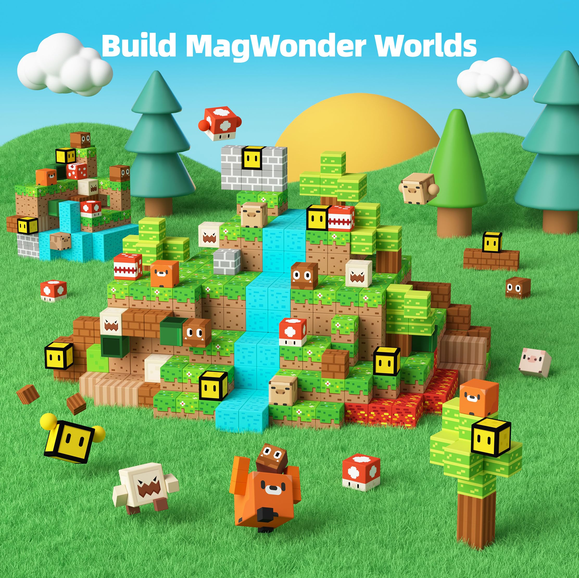 GobiDex Magnetic Building Blocks for Kids Ages 3+ | STEM Educational Construction Toys for Boys & Girls | Creative Magnetic Tiles Set for Birthday & Easter Gifts | Perfect for Classroom STEM Activities & Home Playtime Learning