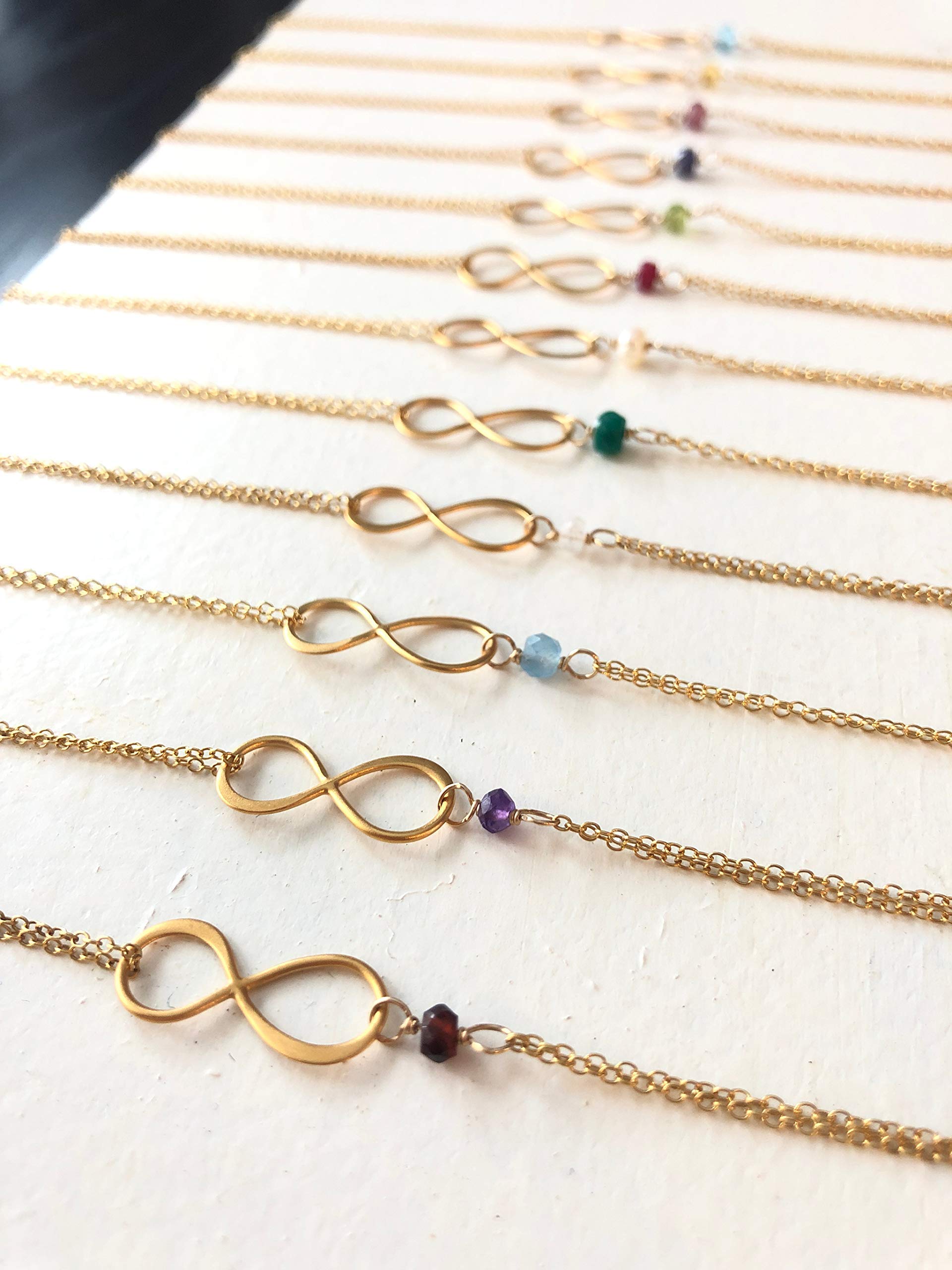Handmade Gold Birthstone Infinity Charm Bracelet - November Citrine Gemstone, 14K Gold Filled & Vermeil Jewelry - Perfect Birthday Gift for Women, Anniversary Present, Mother's Day Gift | Ideal for Everyday Wear, Special Occasions & Gift Giving