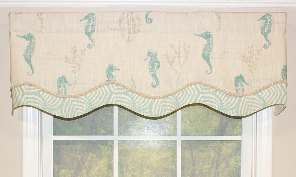 Ocean's Alive Glory Valance - Premium Quality Window Valance for Home Decor, Elegant Curtain Valance for Living Room & Bedroom (White, 50x14 Inches) - Perfect for Coastal, Nautical & Beach House Style Decorations