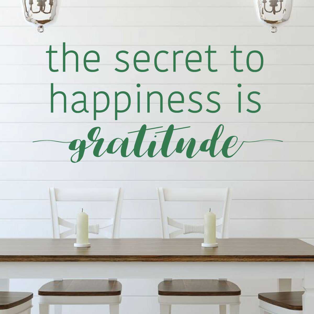 Family Wall Decal - The Secret To Happiness Is Gratitude - Removable Vinyl Art Sticker for Living Room, Bedroom, Nursery & Home Decor | Perfect for Housewarming Gifts & Wall Art Inspiration
