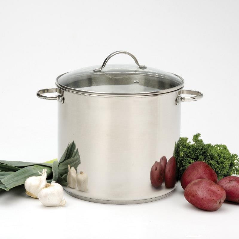 Premium Stainless Steel Stock Pot with Lid - 8 Quart Heavy Duty Cooking Pot for Soups, Stews, Pasta & Canning - Induction Compatible, Dishwasher Safe - Perfect for Home Kitchens & Professional Chefs