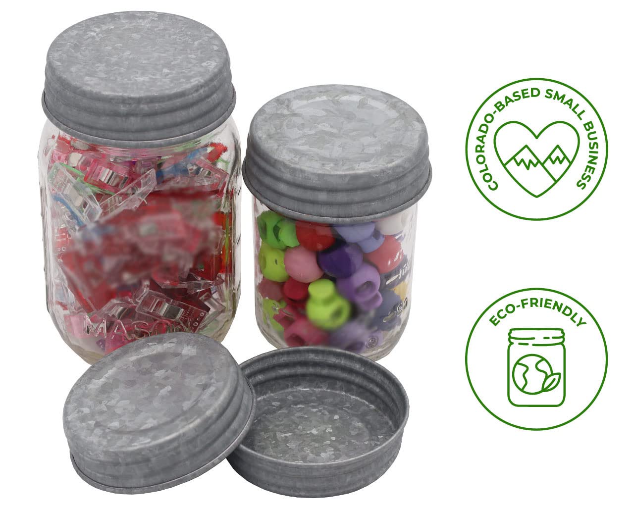 Vintage Style Galvanized Steel Canning Jar Lids - 4 Pack Regular Mouth Mason & Ball Jar Lids - Rust-Proof Food Storage Lids for Home Canning, Pickling, and Preserving