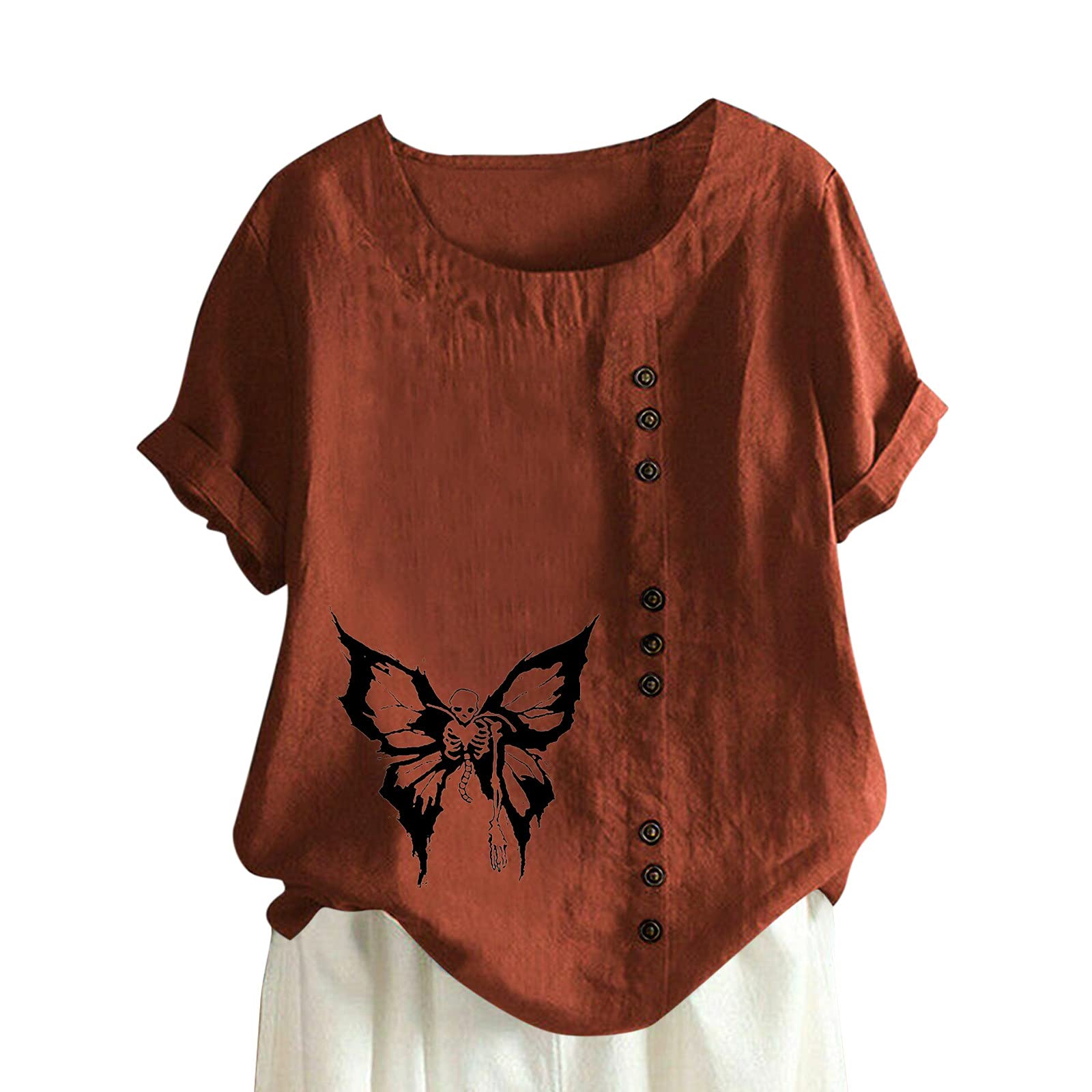Women's Cotton T-Shirt - Soft Breathable Regular Fit Solid Color Summer Top for Casual Wear, Outfits & Daily Comfort