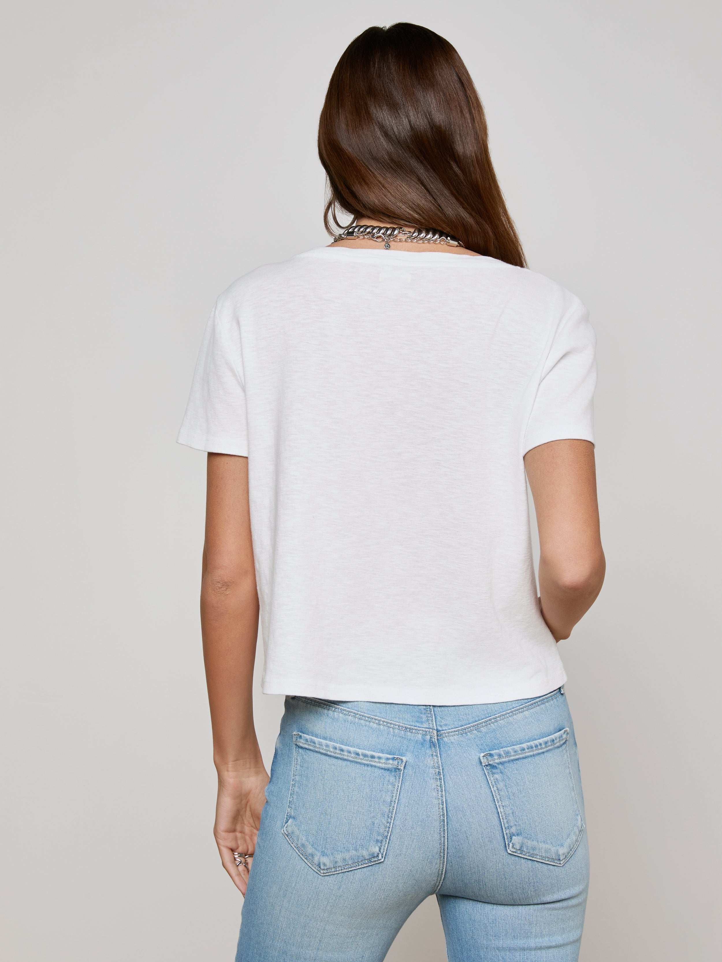 Carly V Neck Tee for Women - Soft Comfortable Stretch Cotton T-Shirt - Casual Everyday Wear for Work, Outing & Lounge