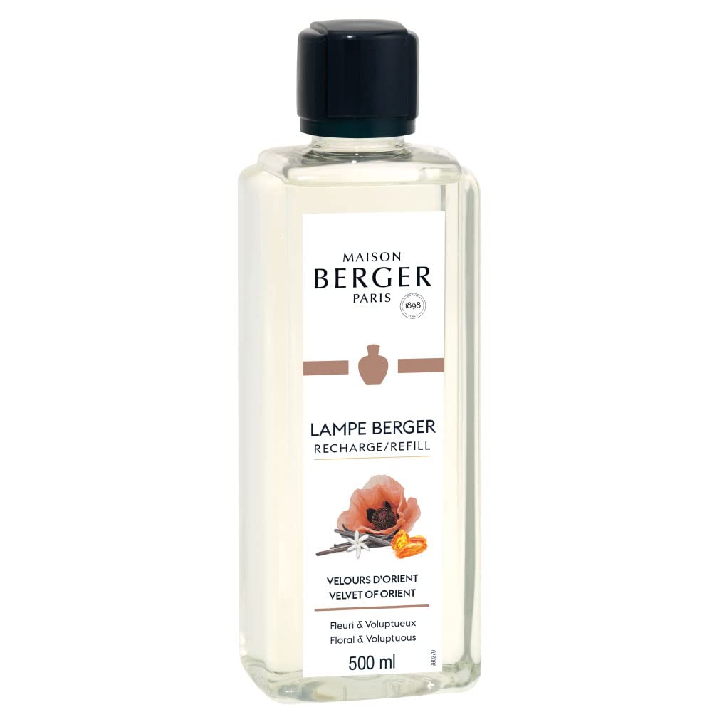 Maison Berger Velvet of Orient Fragrance Refill - 16.9 oz (500ml) Home Scented Oil for Lampe Berger Diffusers - Long-Lasting Air Freshener for Living Room, Bedroom & Office